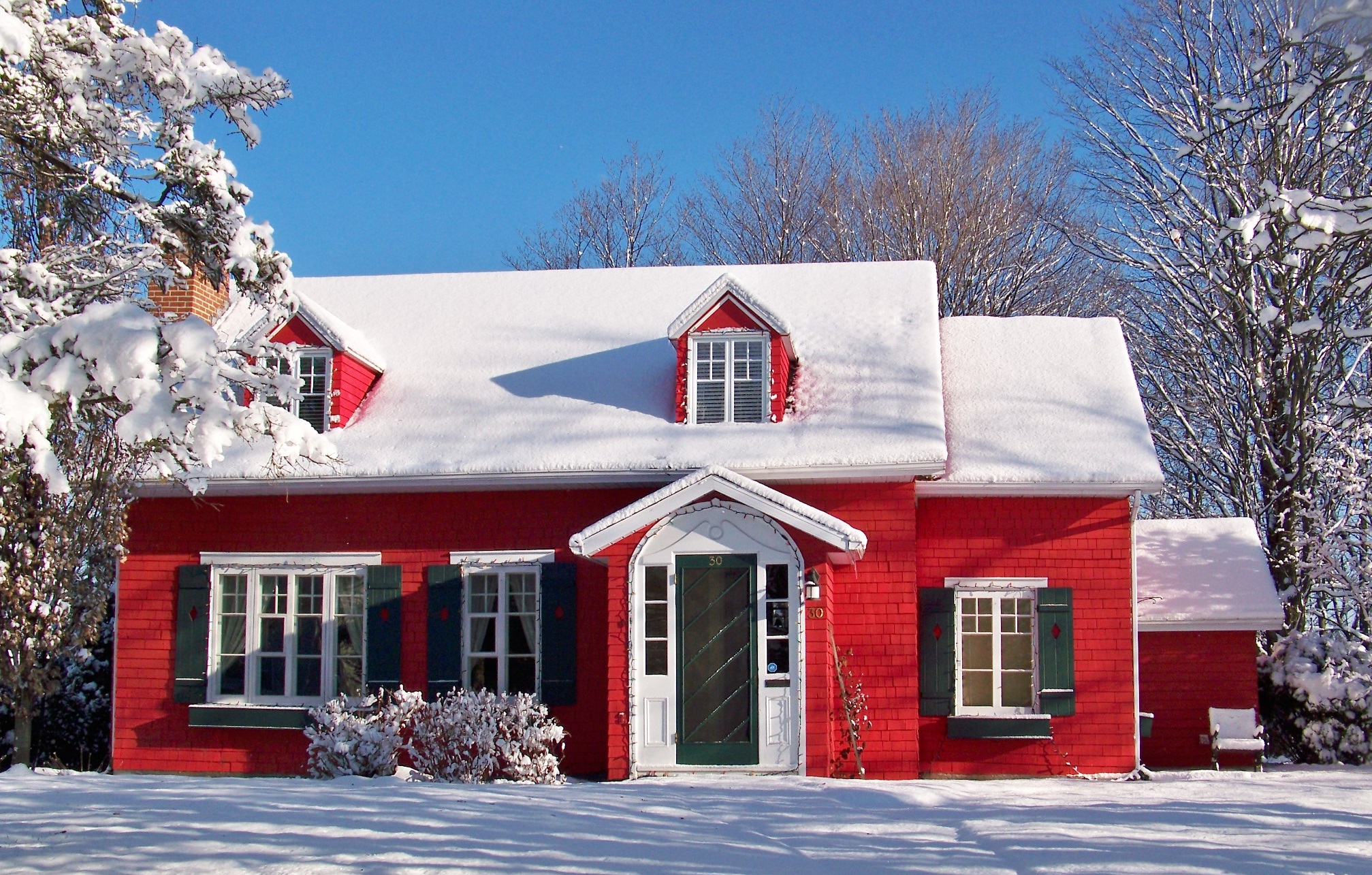 Red house and snow by philippeL on DeviantArt