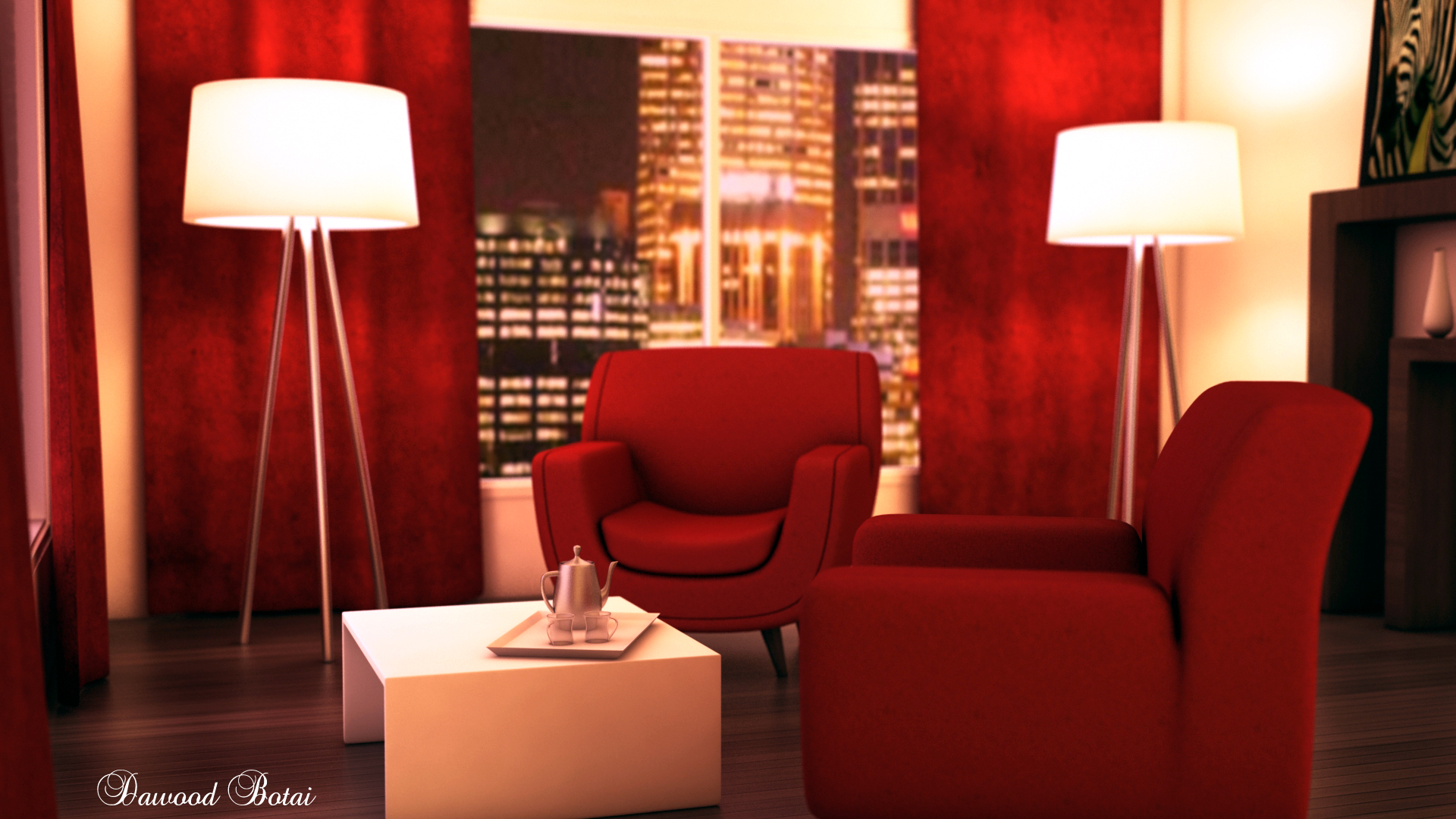 Red Interior Night by NoxDawood on DeviantArt