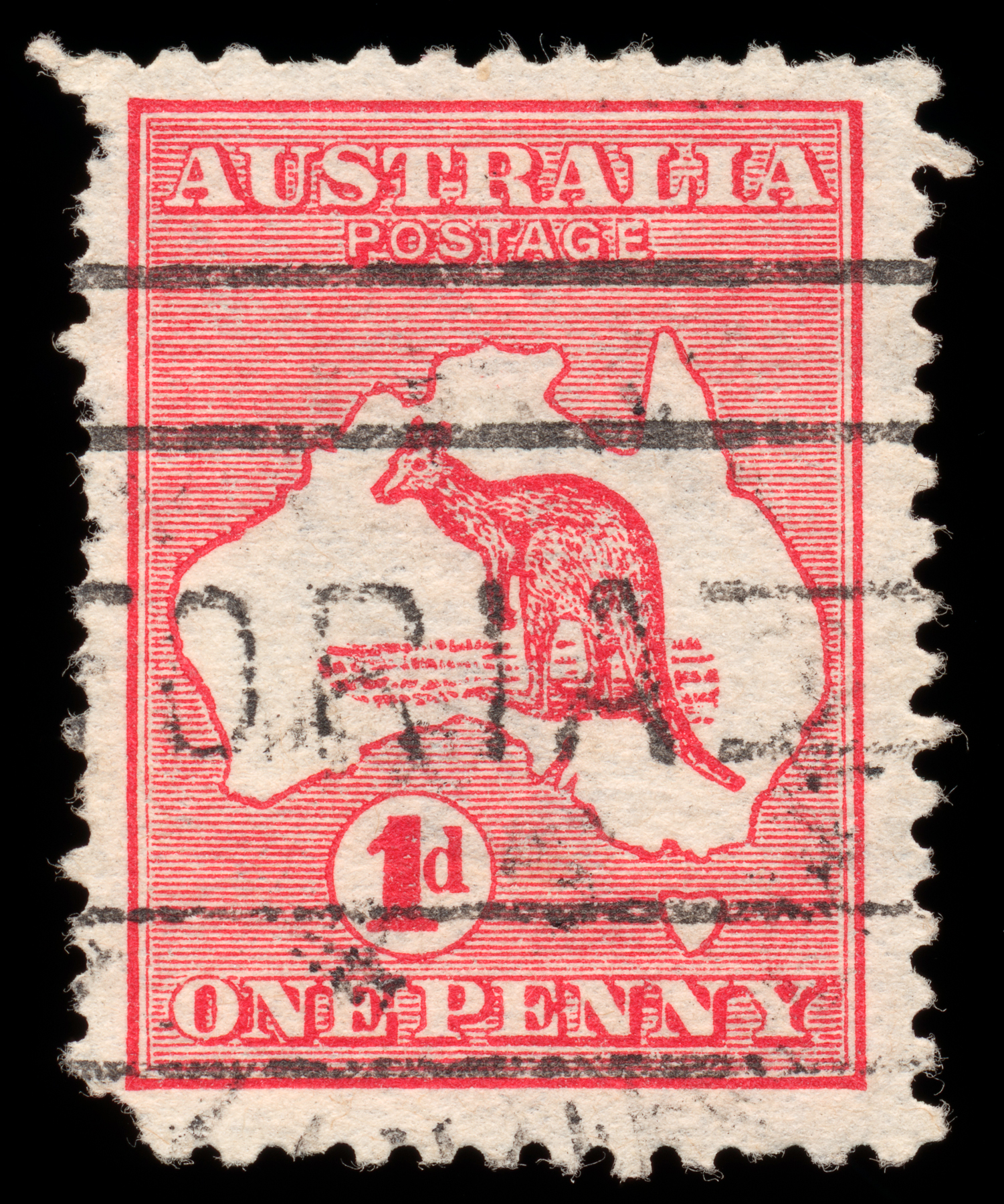 Red Kangaroo Stamp, 1, Post, Rectangular, Rectangle, HQ Photo