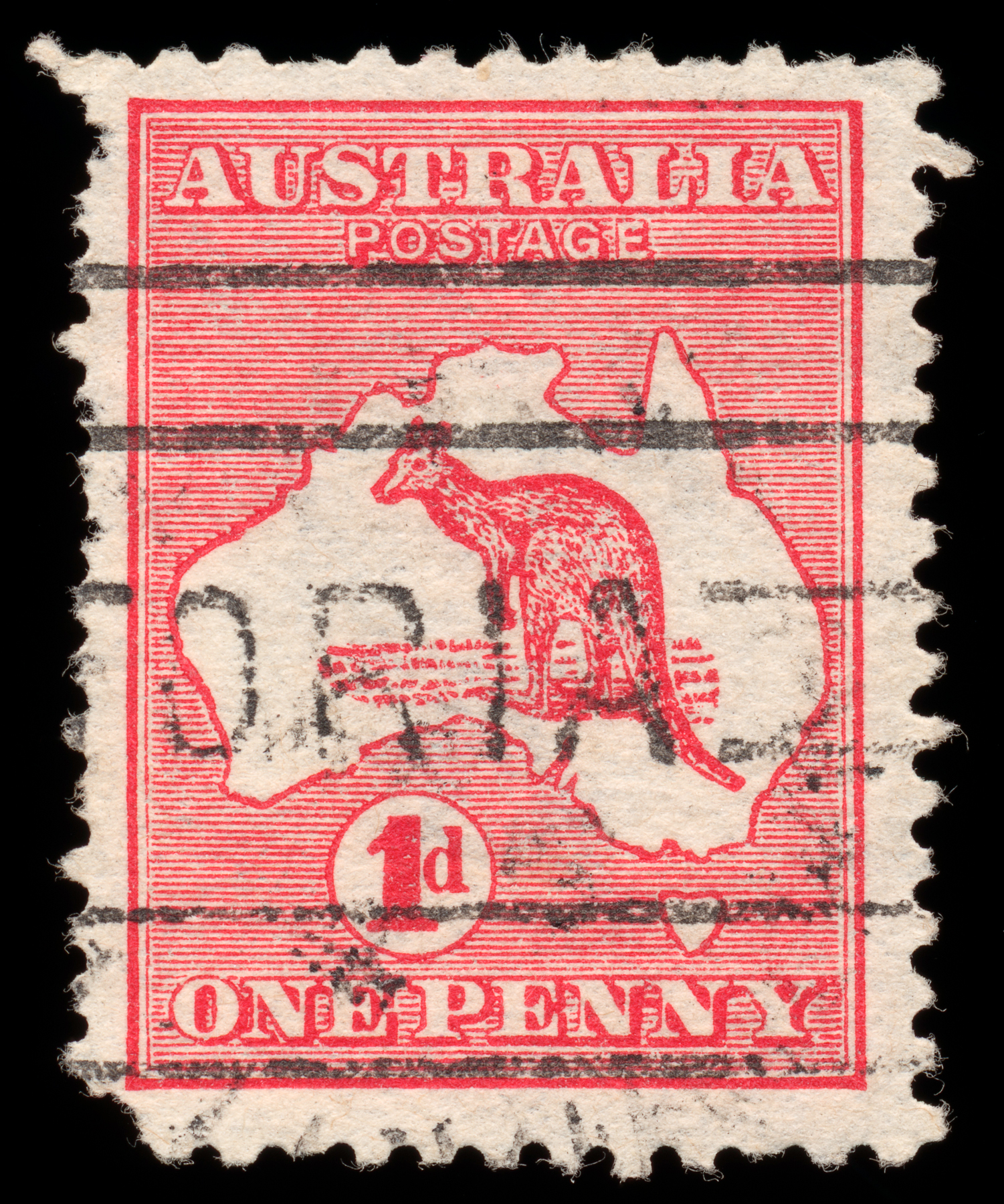 Free Photo Red Kangaroo Stamp 1 Post Rectangular Free Download