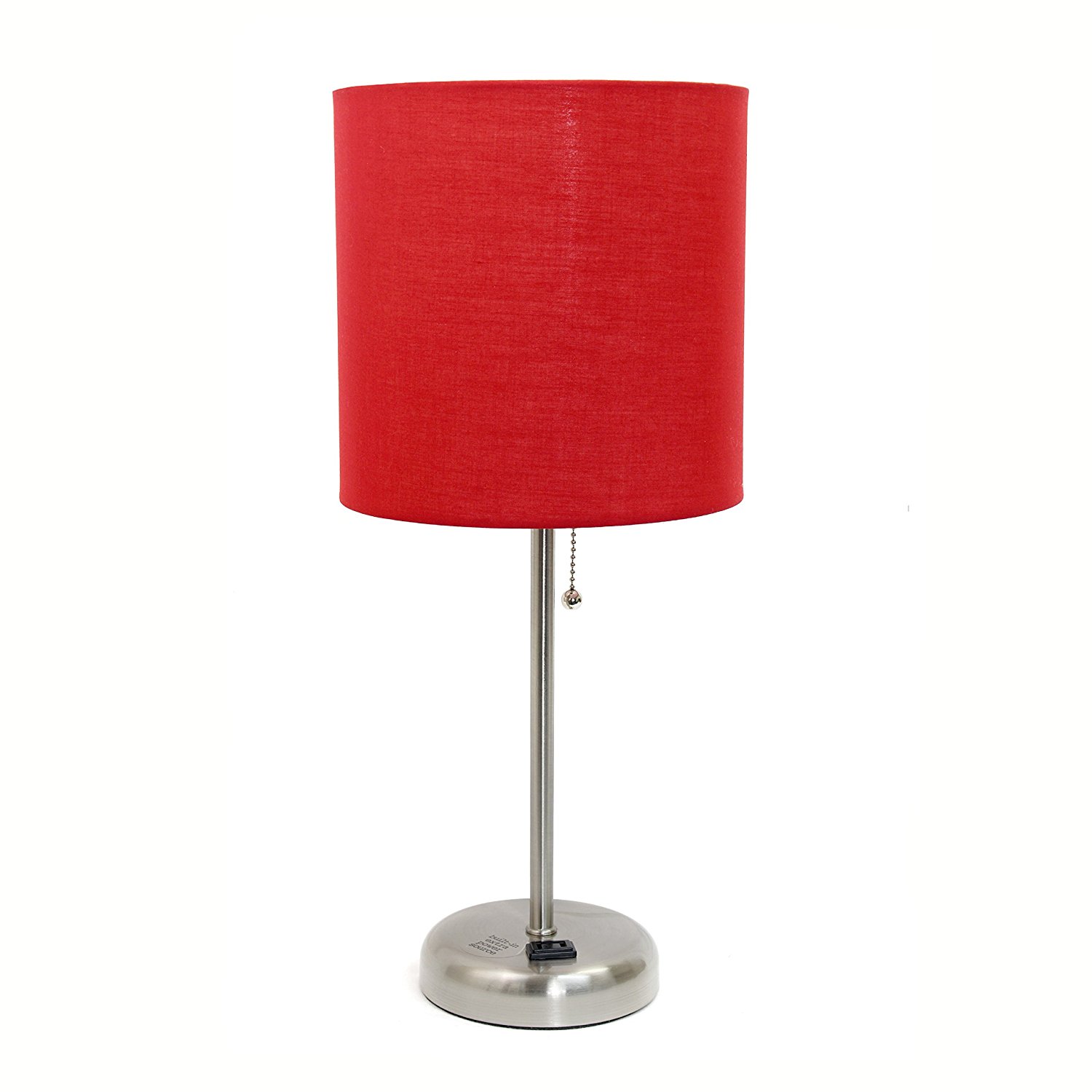 Limelights LT2024-RED Brushed Steel Lamp with Charging Outlet and ...