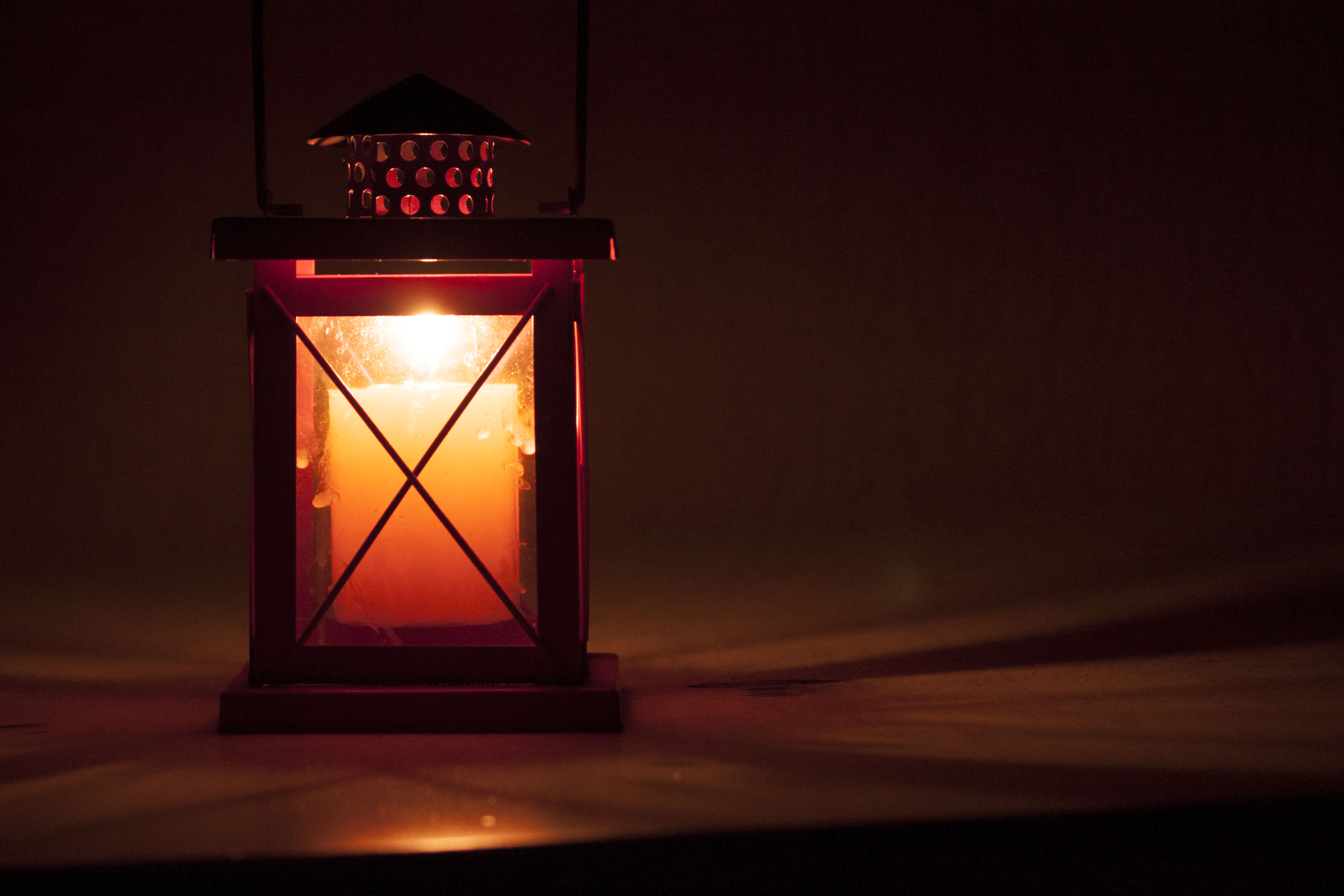 Red lantern at night photo