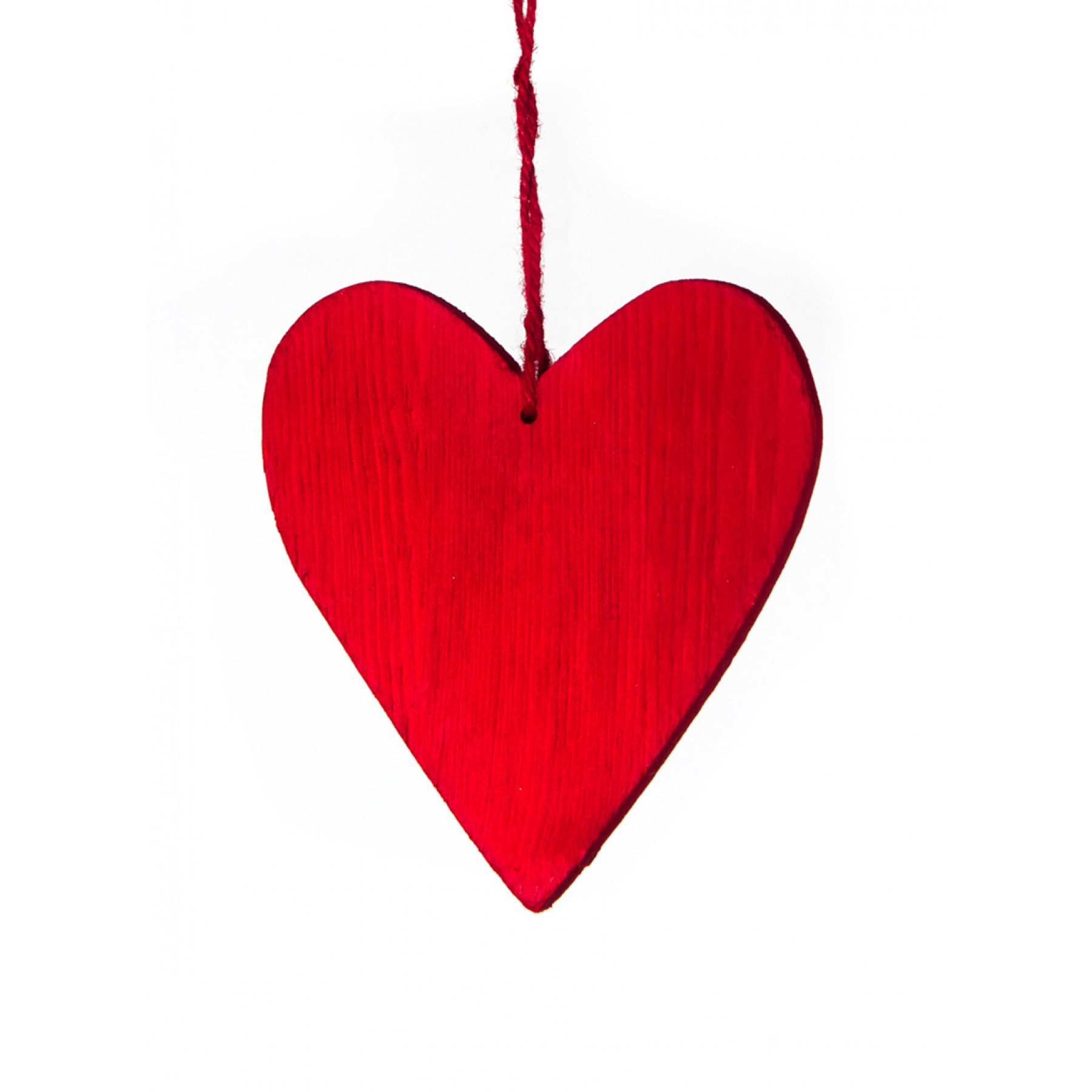 Hanging Red Wooden Heart Ornament | Holiday Decor | Serene Spaces Living