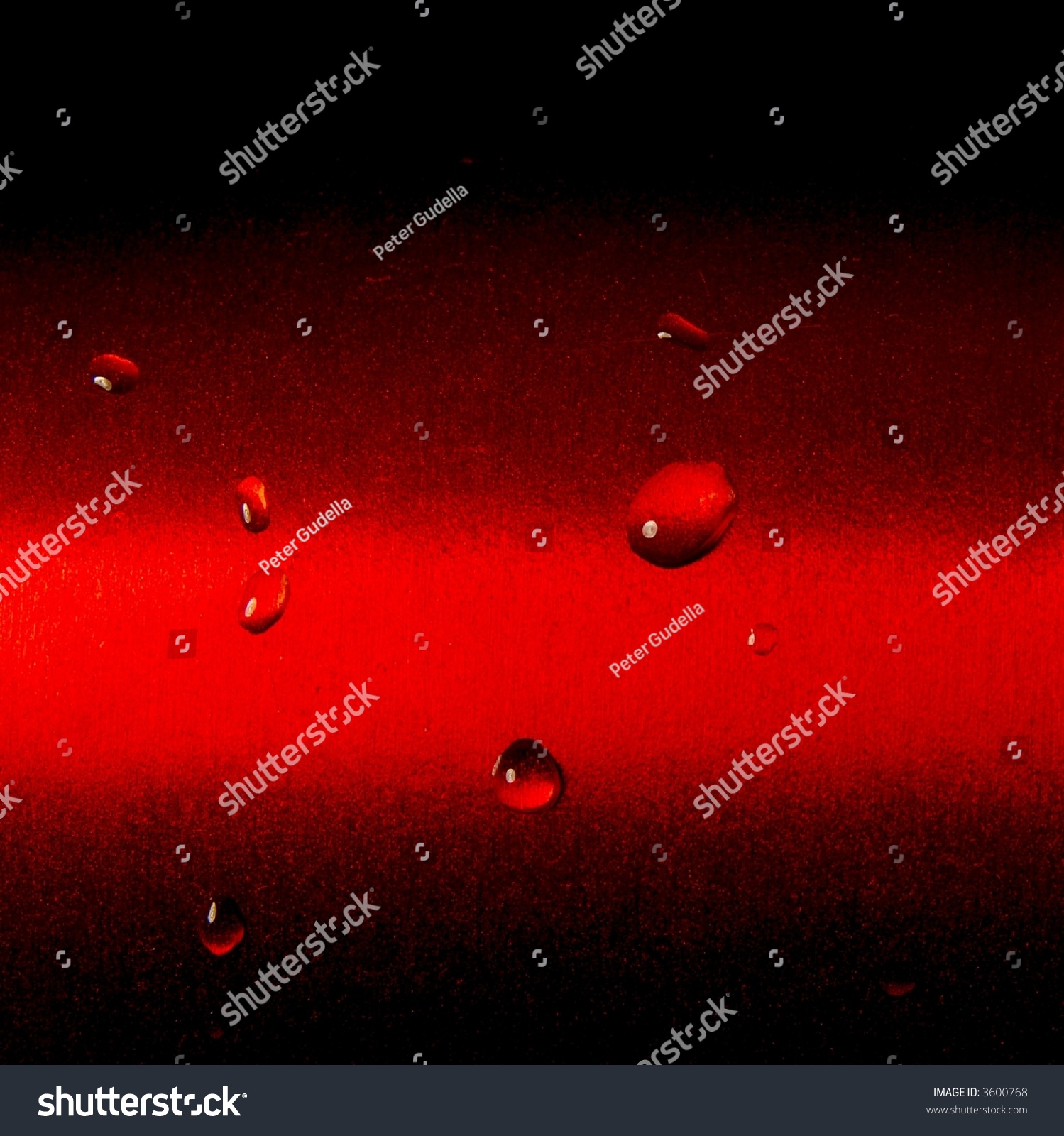 Some Raindrops On Red Metallic Surface Stock Photo (Royalty Free ...
