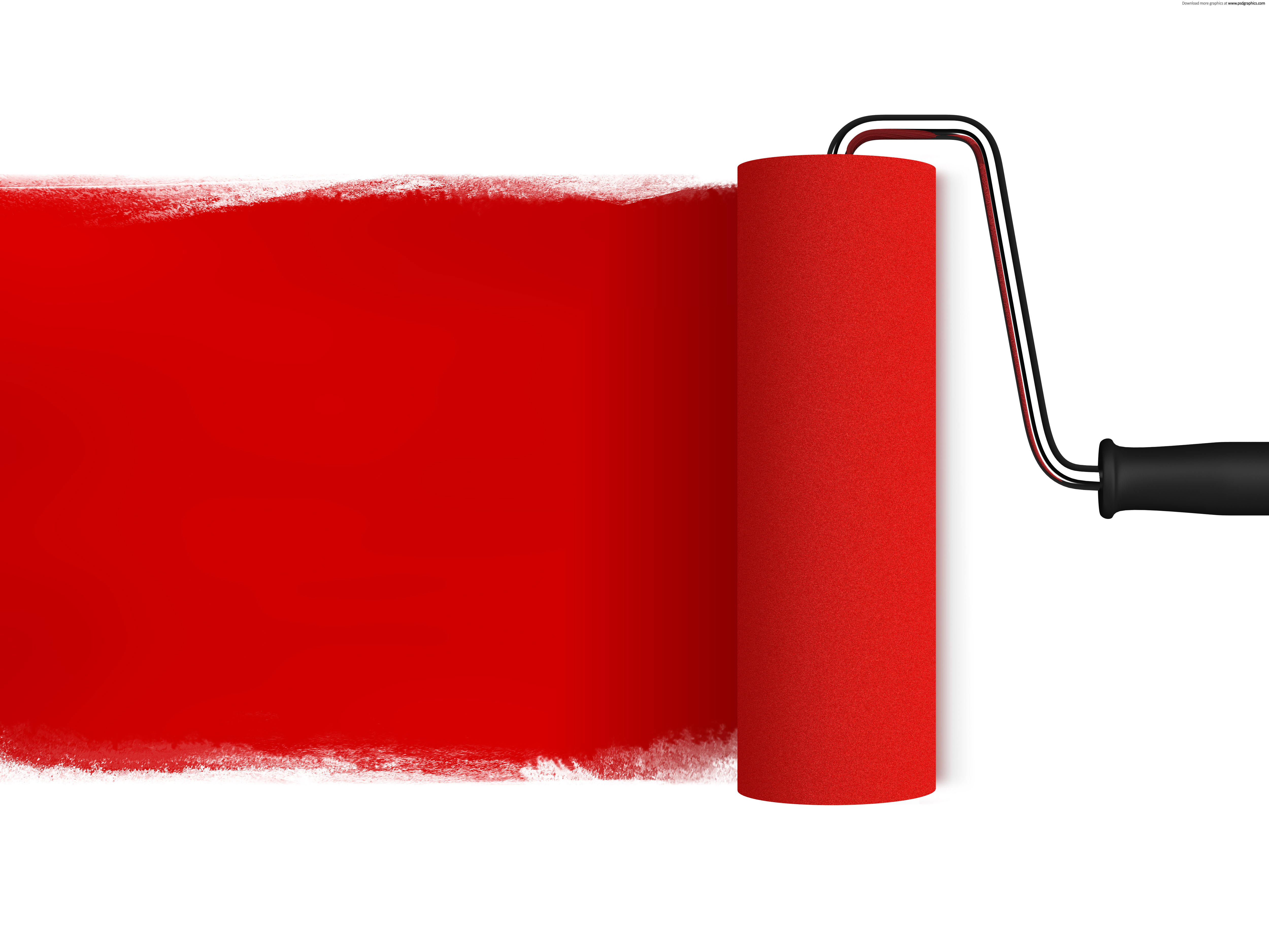Red paint roller | PSDGraphics