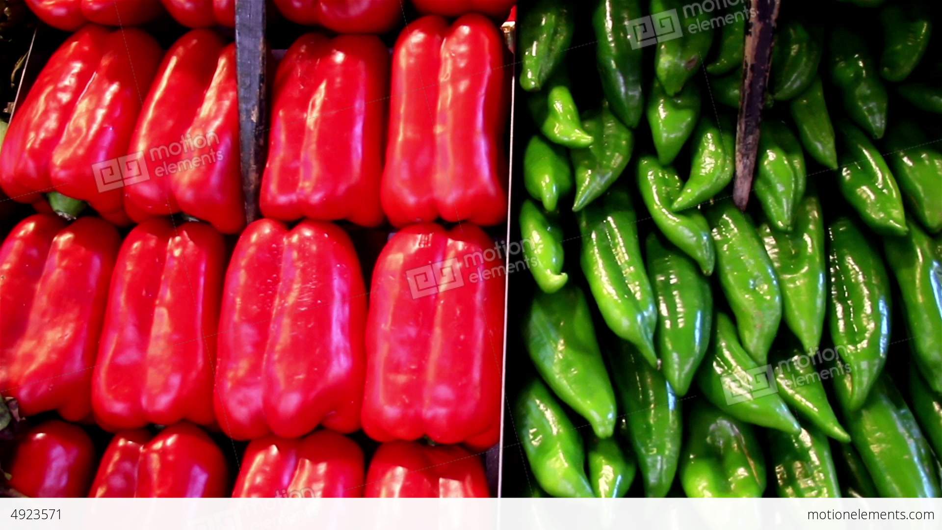 Red Sweet Peppers Paprika Found Next To Green Stock video footage ...