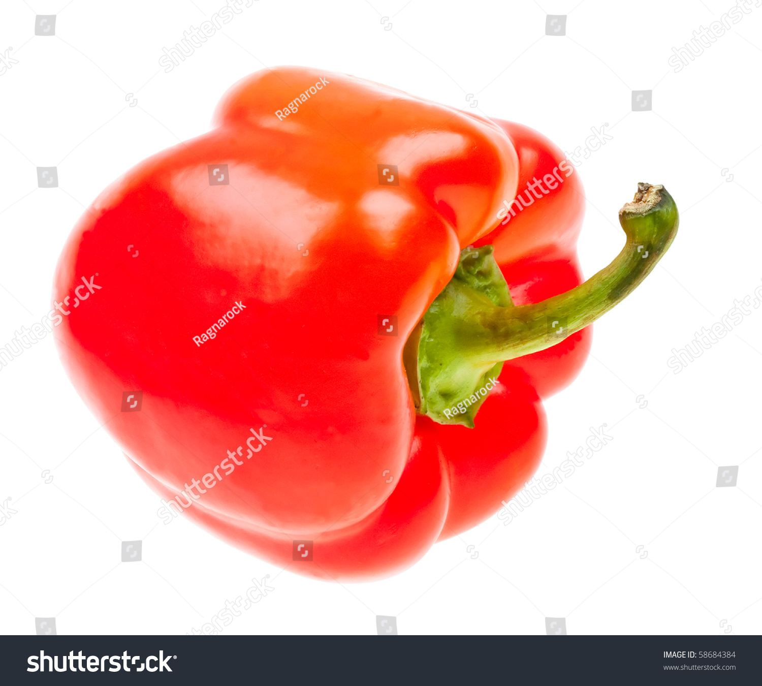 Closeup Red Paprika Isolated On White Stock Photo 58684384 ...