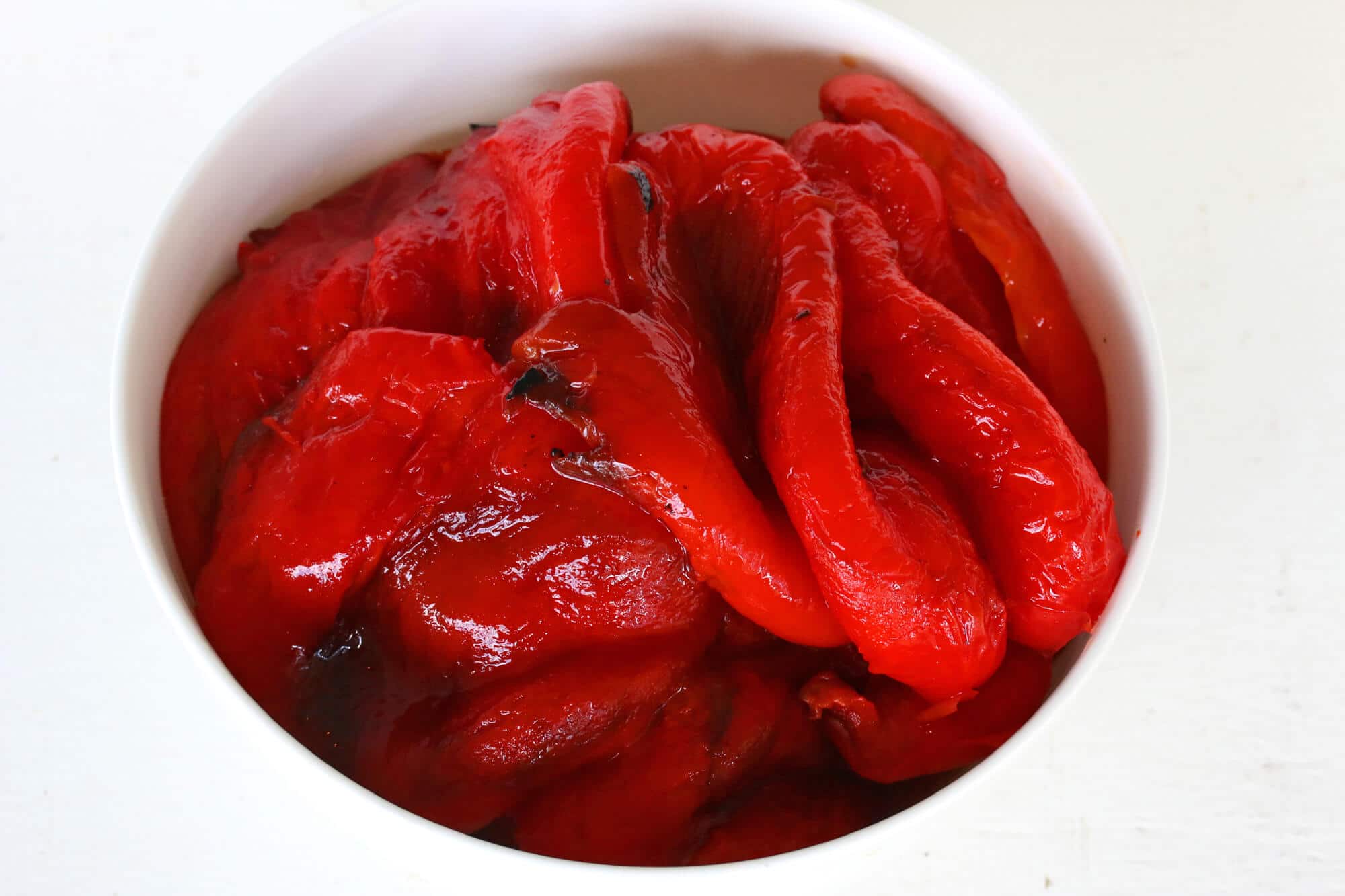 Red pepper slices photo