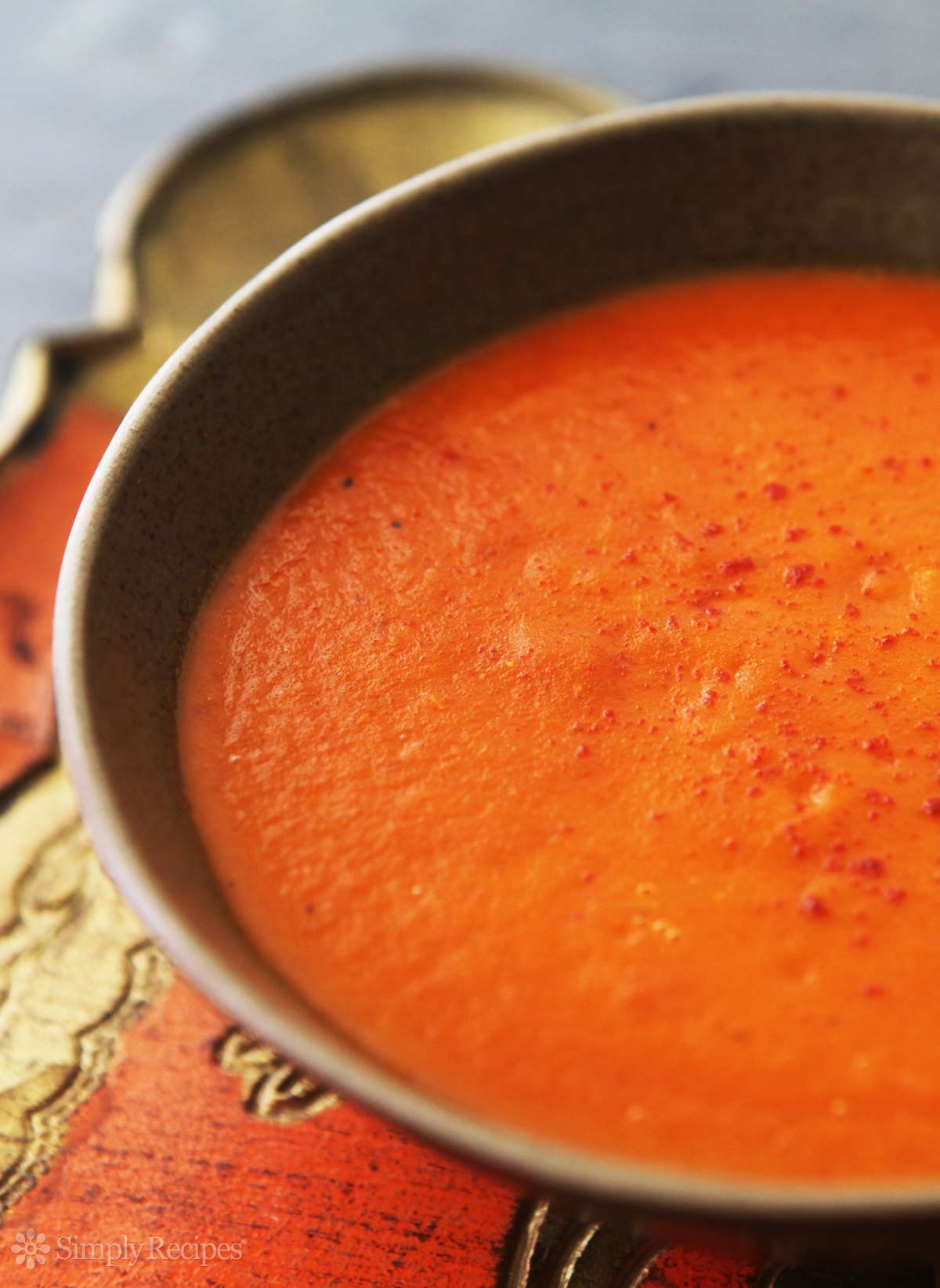 Roasted Red Pepper Potato Soup Recipe | SimplyRecipes.com