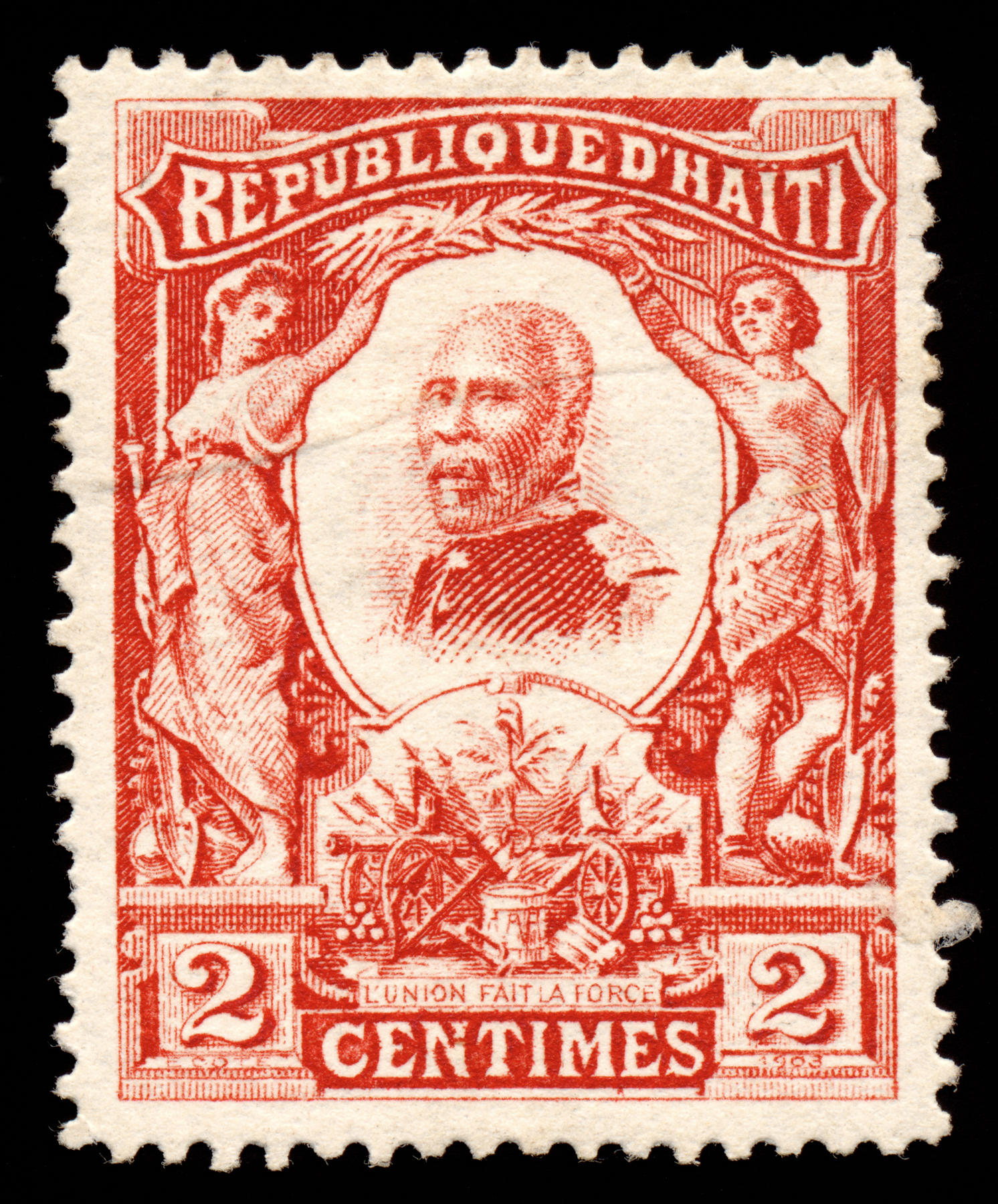 Red Pierre Nord Alexis Stamp, 2, Presidential, Republique, Republic, HQ Photo