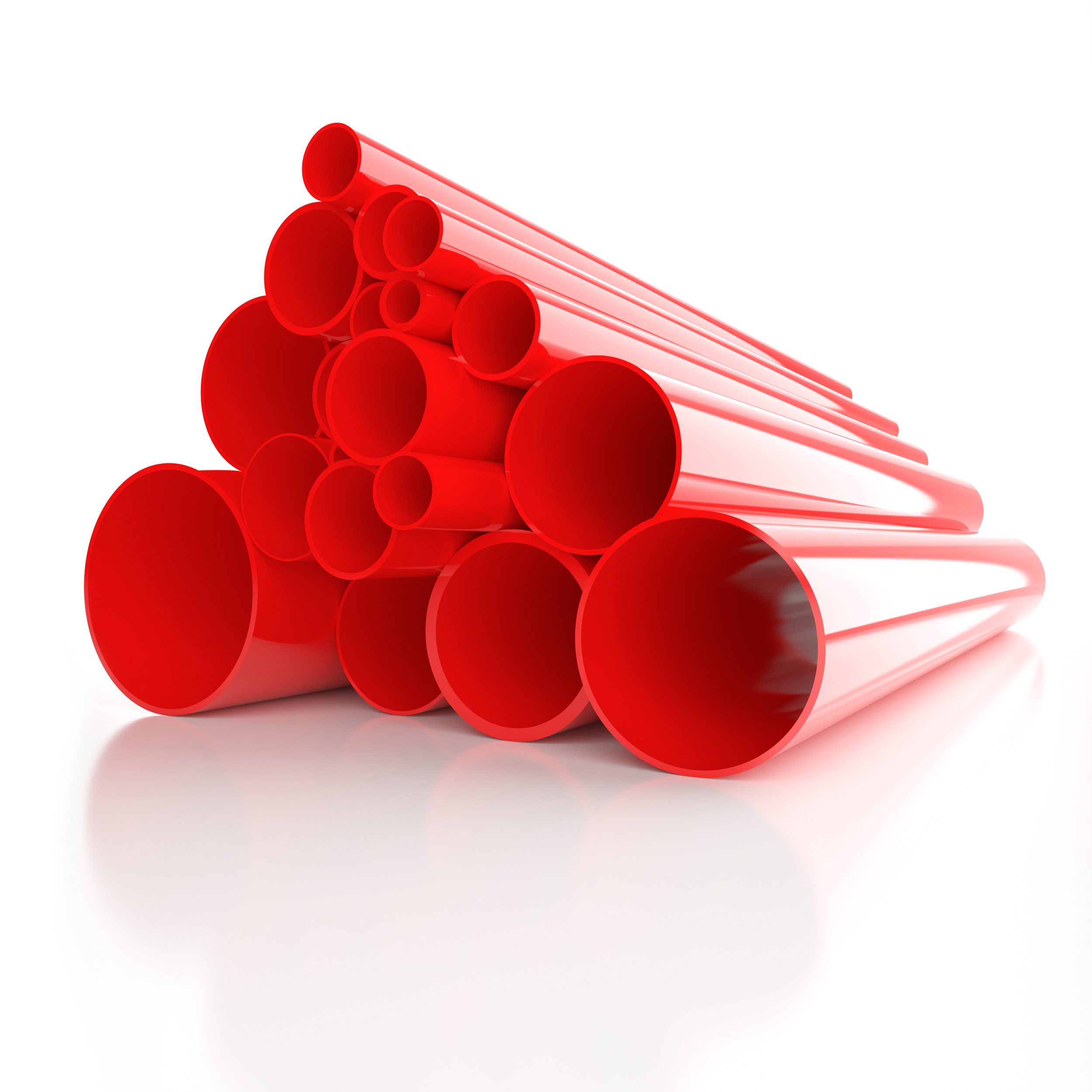 Red plastic tubes photo