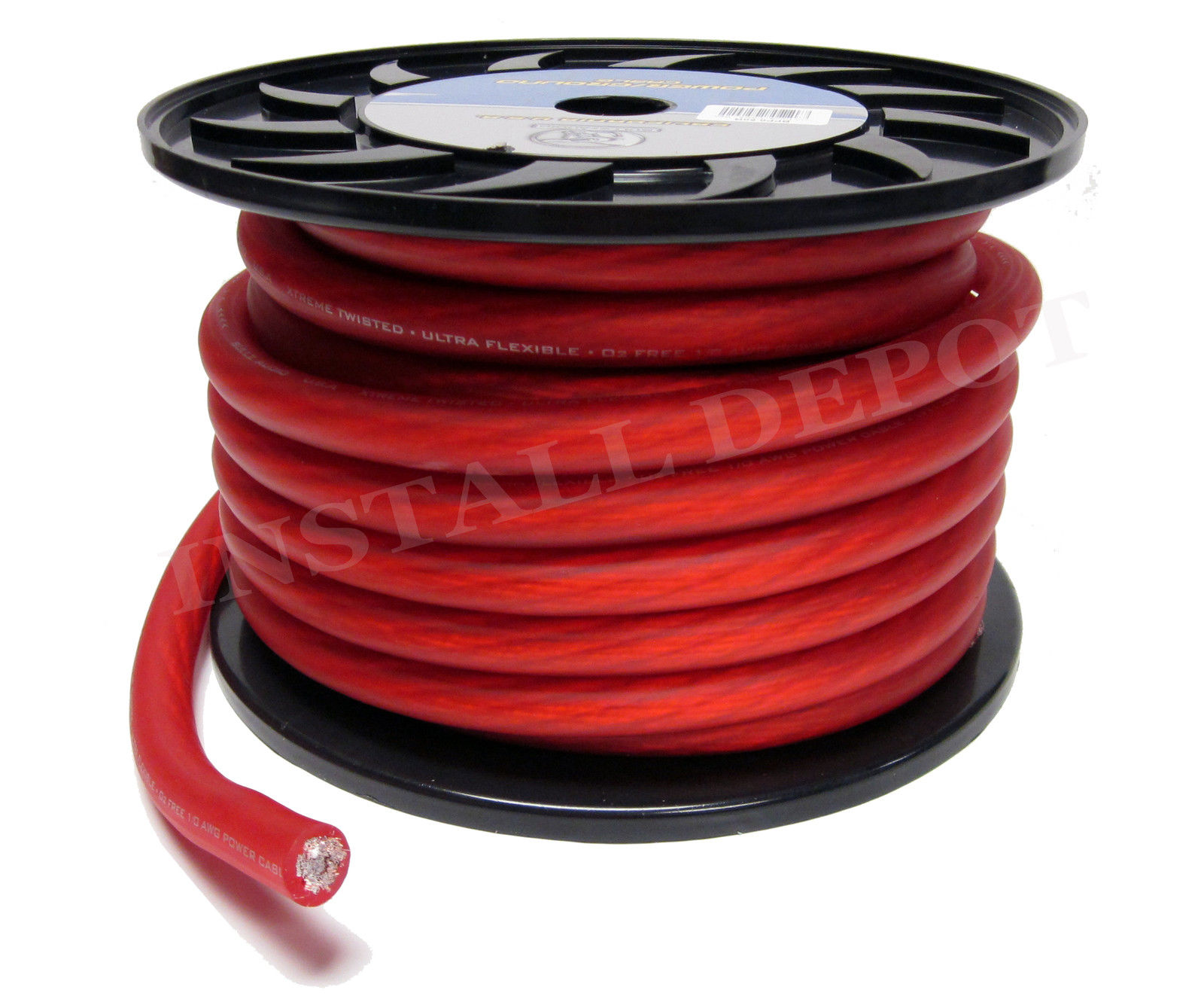 25 FT - Premium 0 Gauge Red Power Wire Ground Cable 1/0 AWG Car ...
