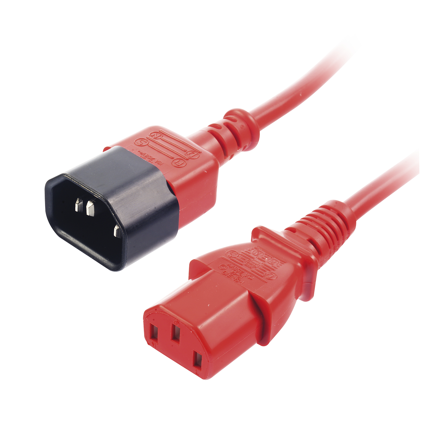 Lindy 2m C14 - C13 2m C14 coupler C13 coupler Red power cable