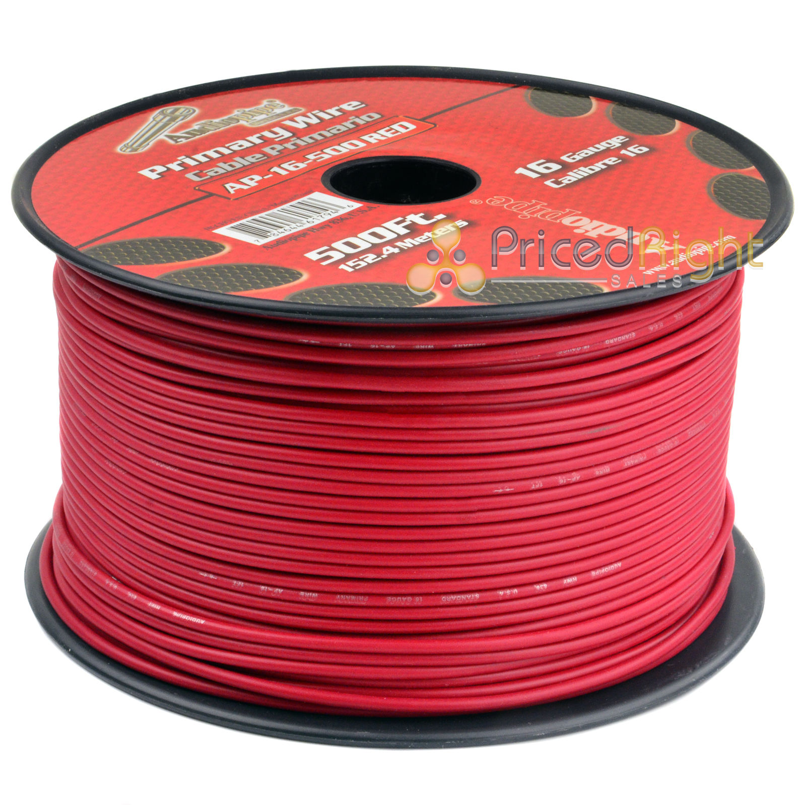 500' FT Spool Of Red 16 Gauge AWG Feet Home Primary Power Cable ...