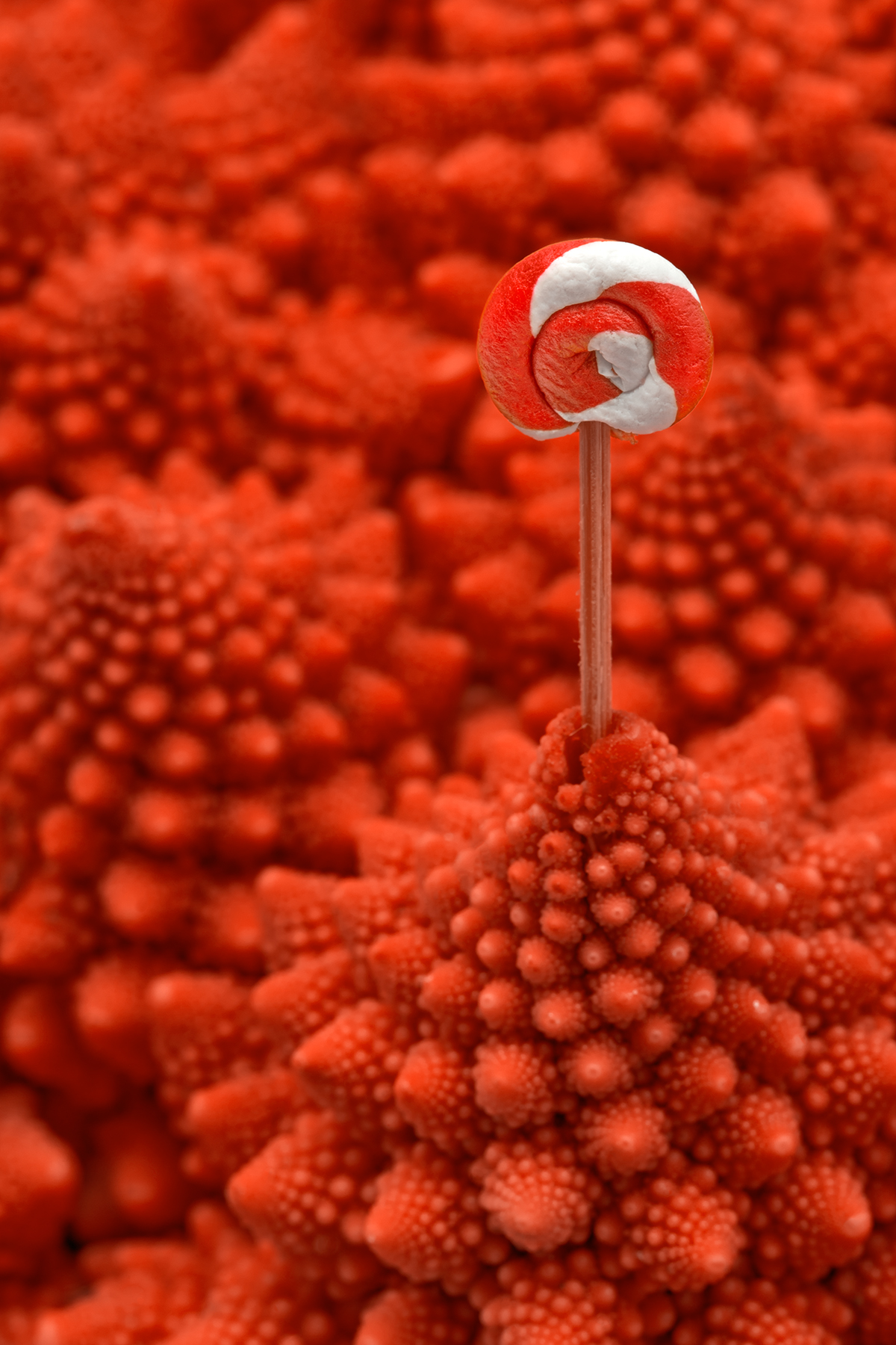 Red Romanesco Lollipop - HDR, Abstract, Purity, Science, Sci-fi, HQ Photo