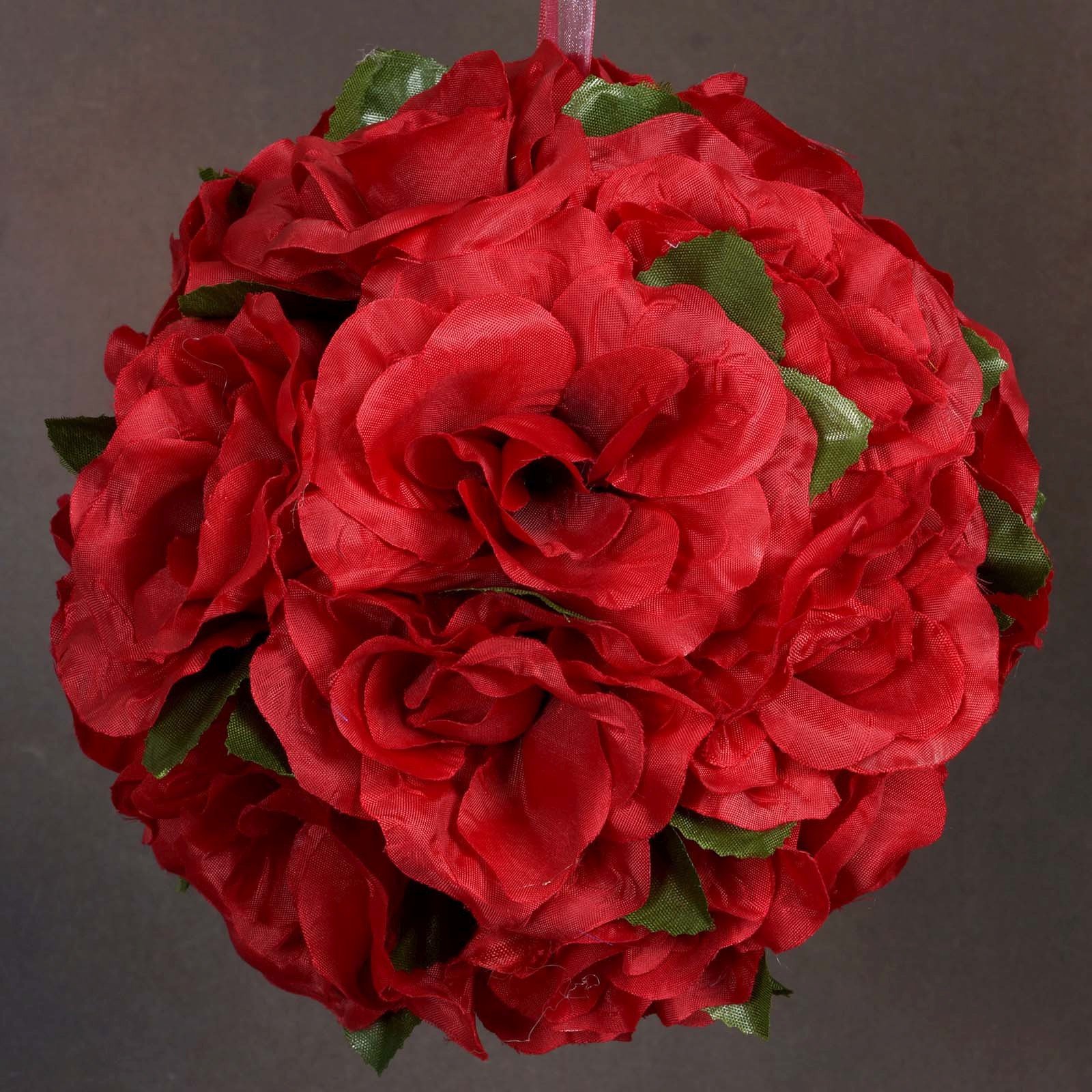Red Rose Pomander Kissing Flower Balls Wedding Bouquet Decor - Buy 1 ...
