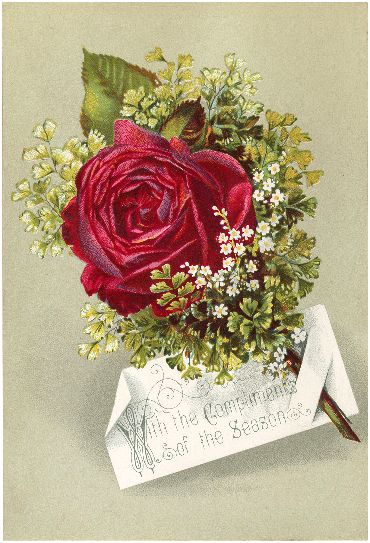Beautiful Victorian Red Rose Image! - The Graphics Fairy