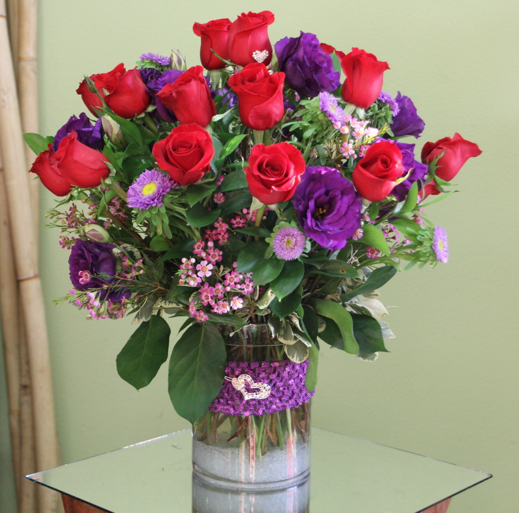 Kamille - Red Roses and Purple Flowerse in Torrance, CA | Andes Florist