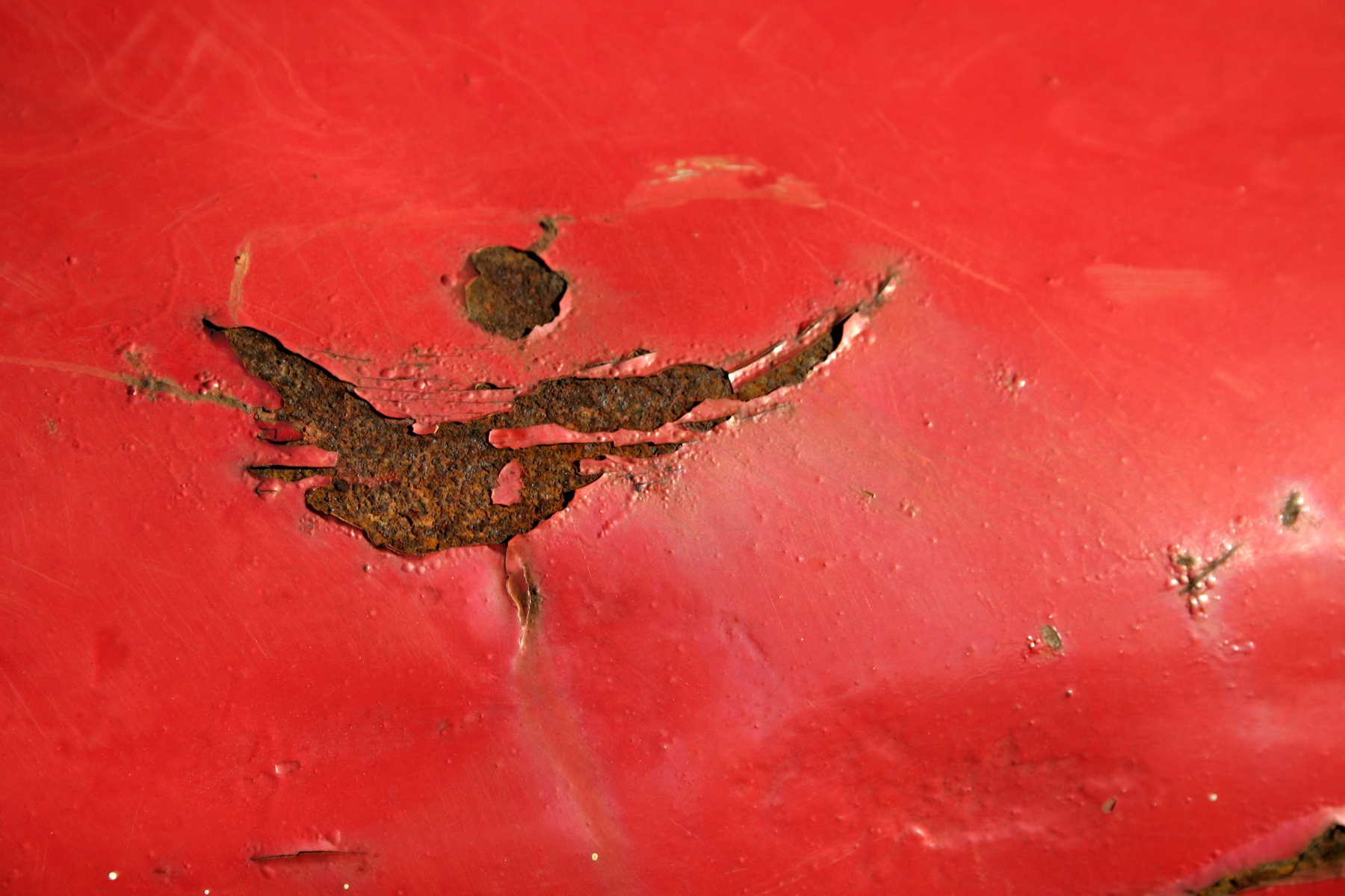Red rusted metal plate photo