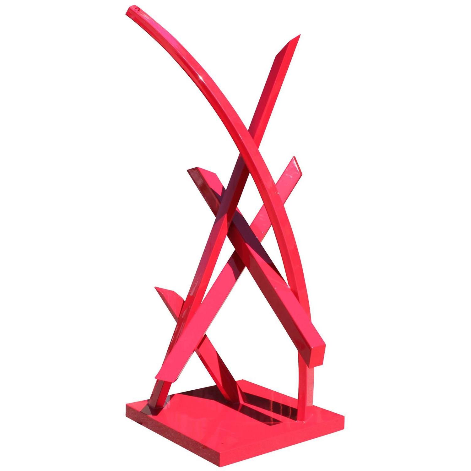 Monumental Large Red Abstract Outdoor Sculpture at 1stdibs