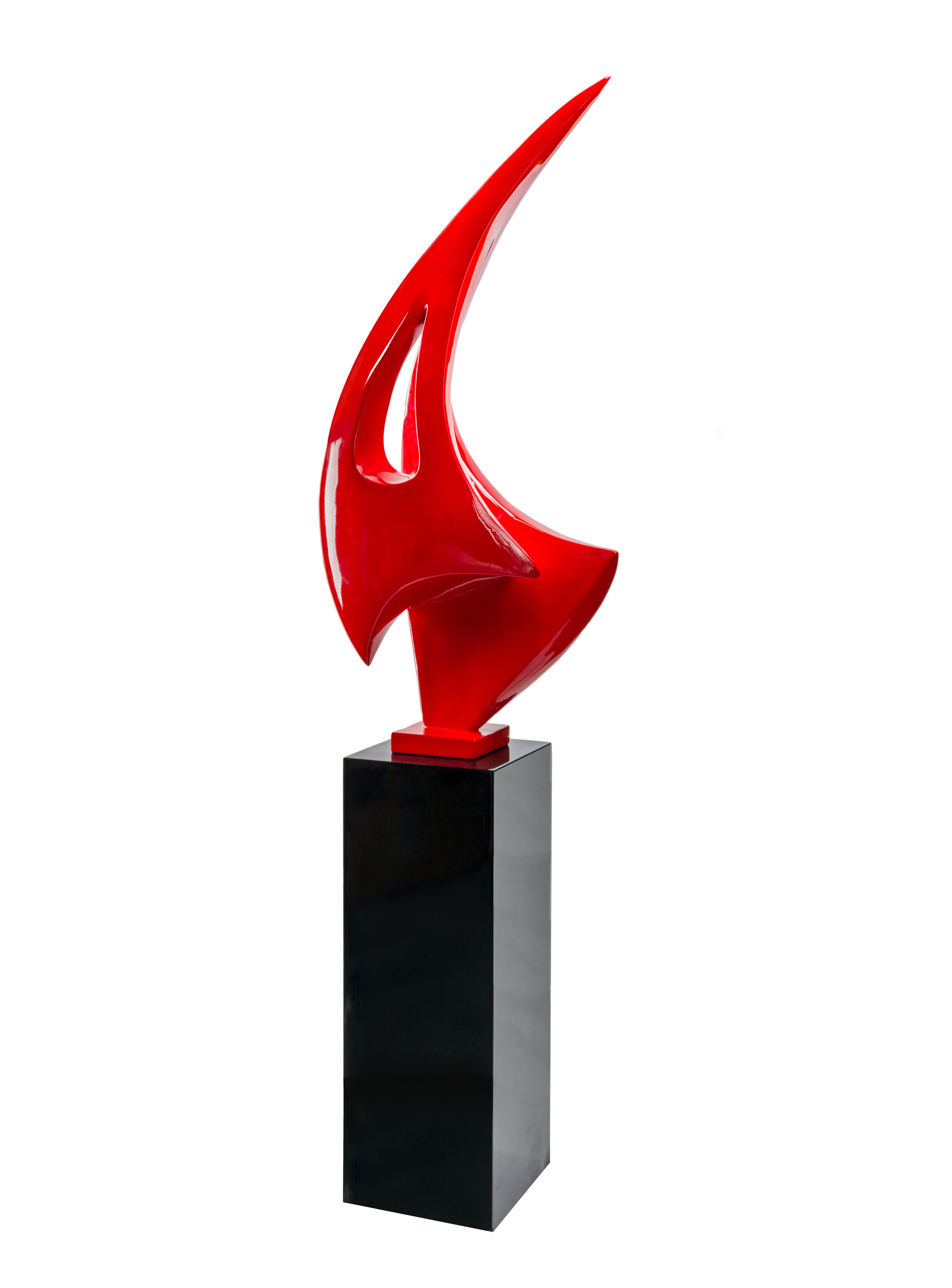 Modern Décor- Sail Sculpture with Base- Red - Sculptures - Products