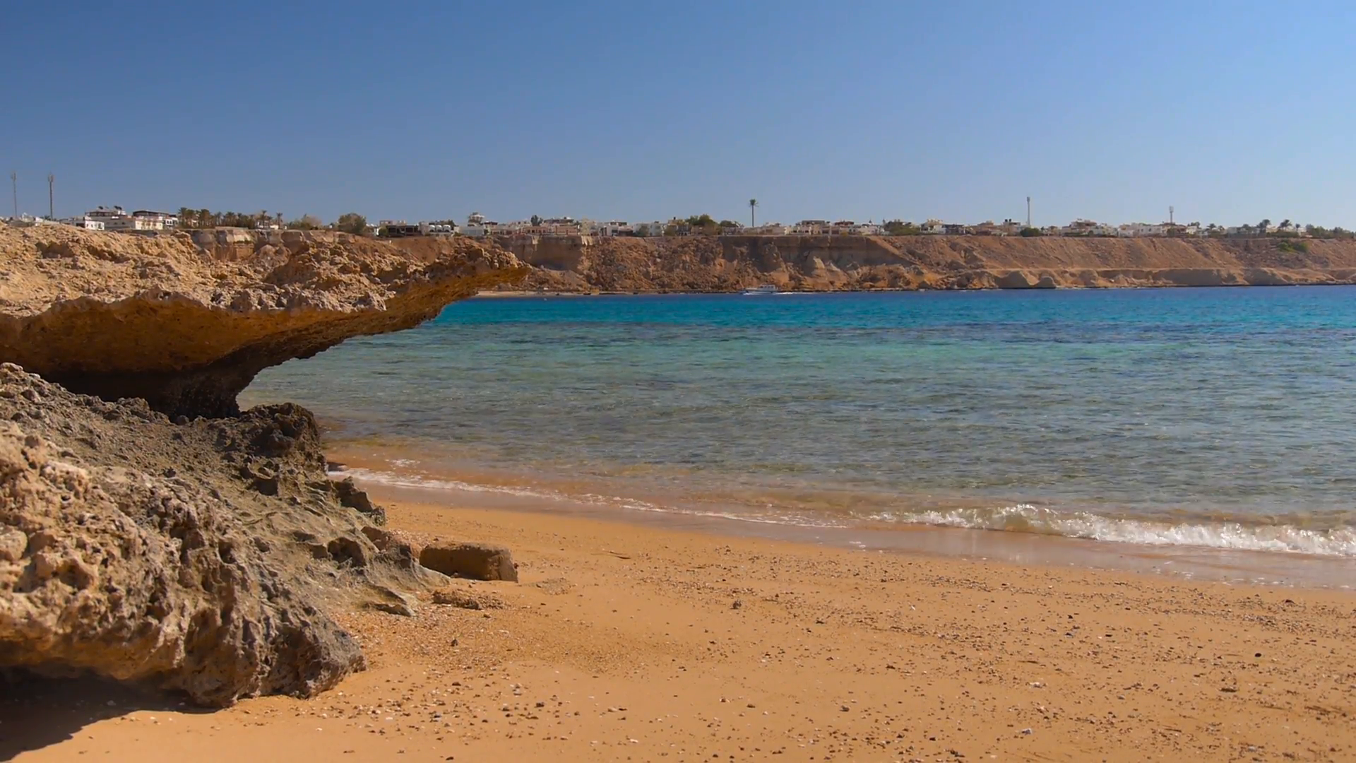 Red sea shore with rock. Egypt. Stock Video Footage - Videoblocks