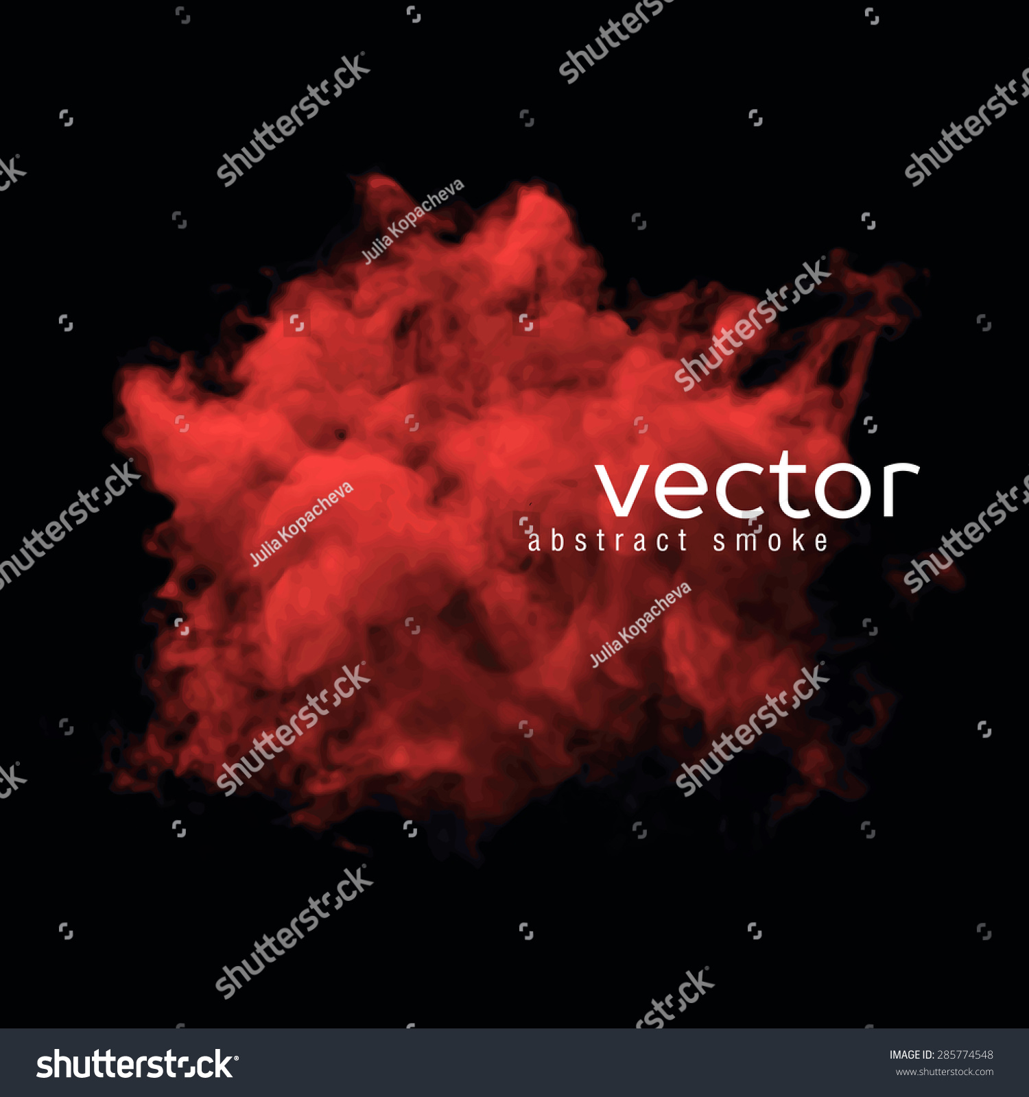 Vector Illustration Red Smoke On Black Stock Vector 285774548 ...