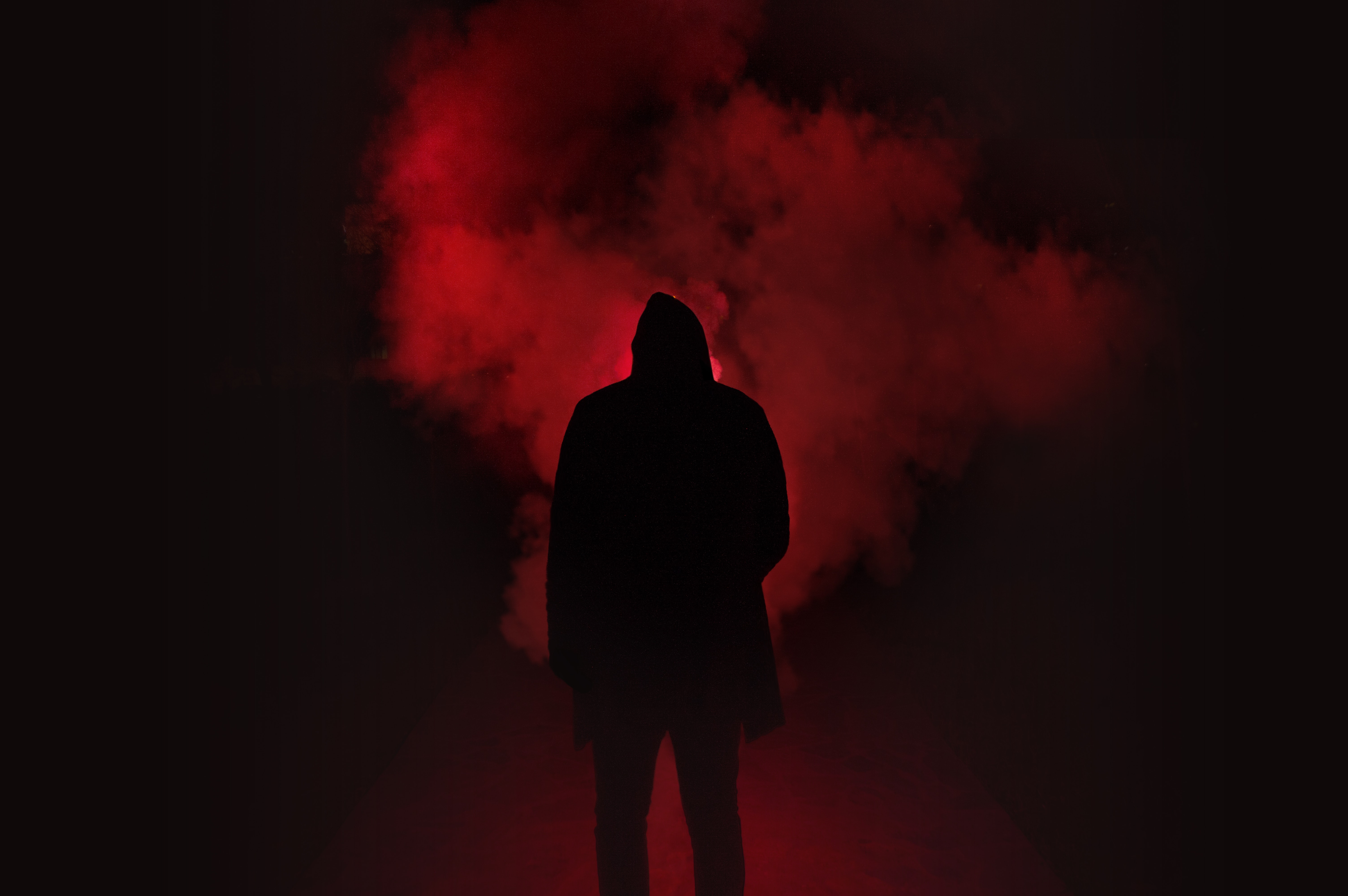Free Photo of Person in red Smoke