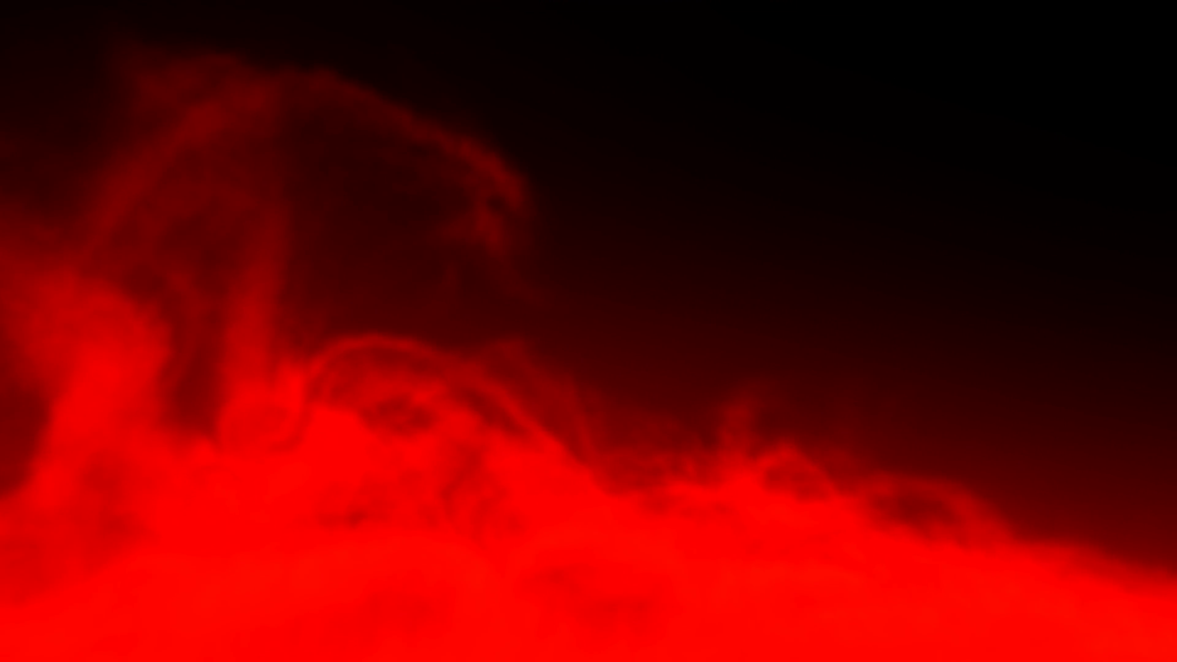 Animated glowing red dense smoke or gas rising slowly against ...