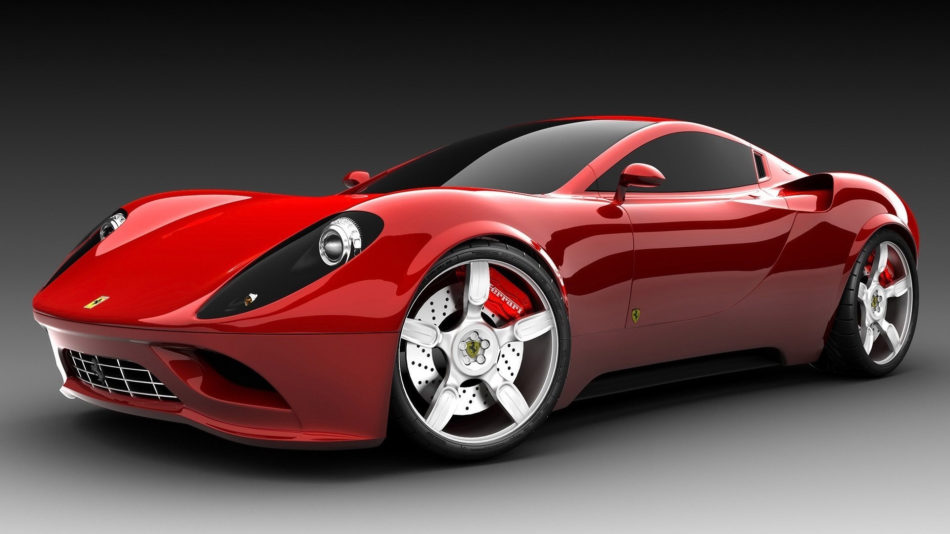 Red sports car with white wheels wallpapers and images - wallpapers ...