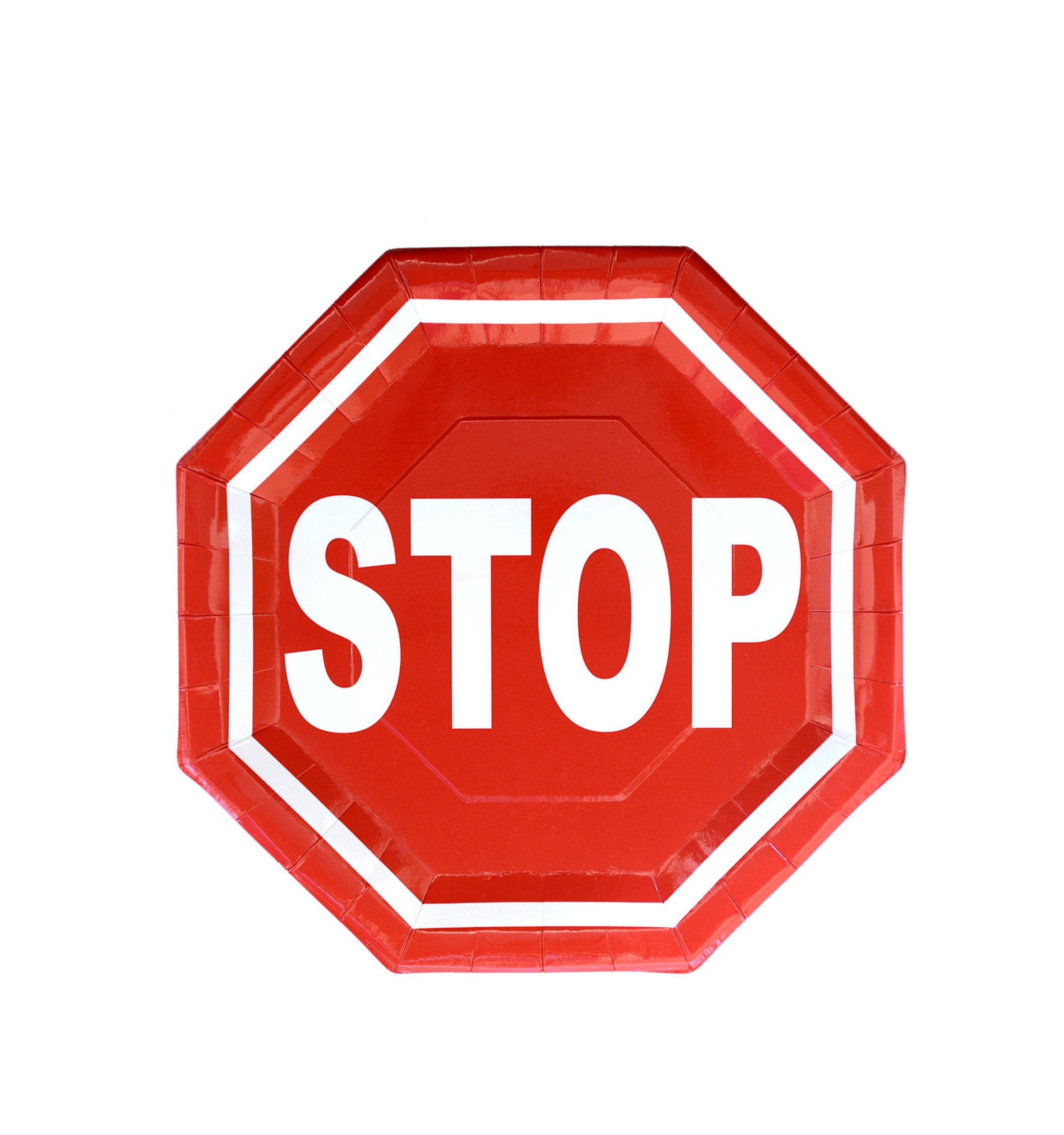 Stop Sign Plates Transportation Party Plates Train Party