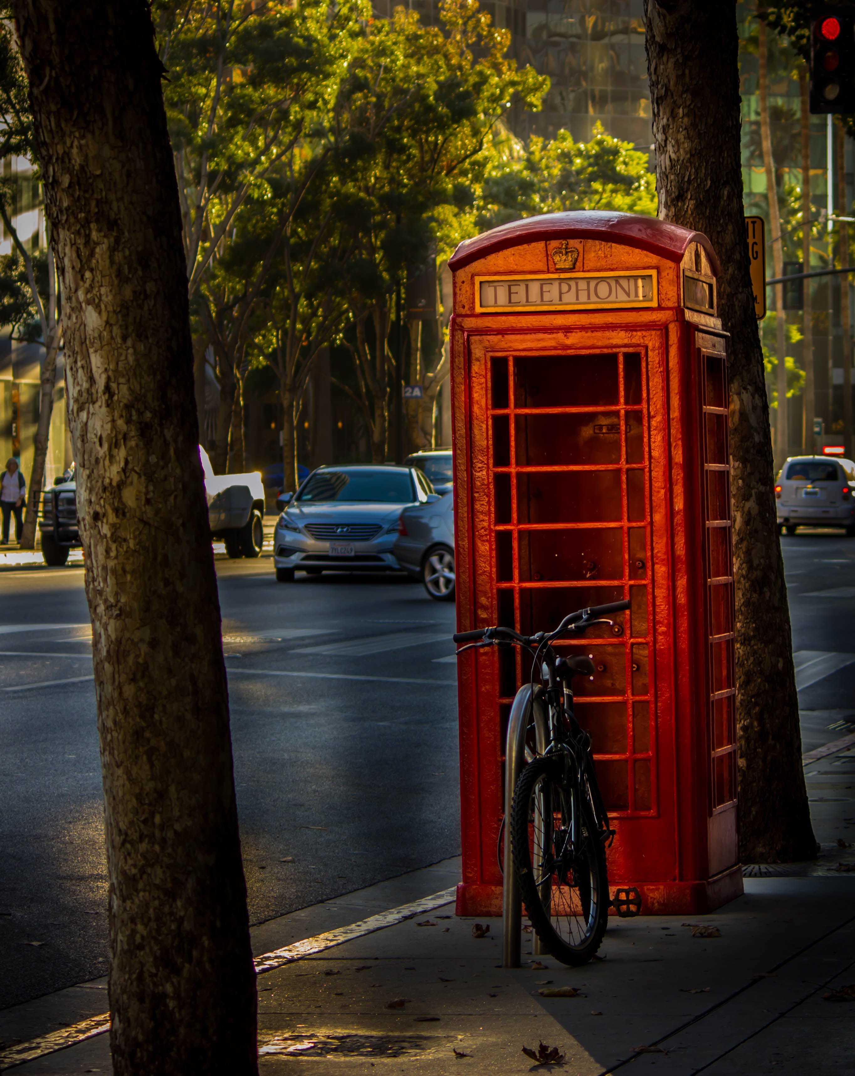 Red telephone booth photo