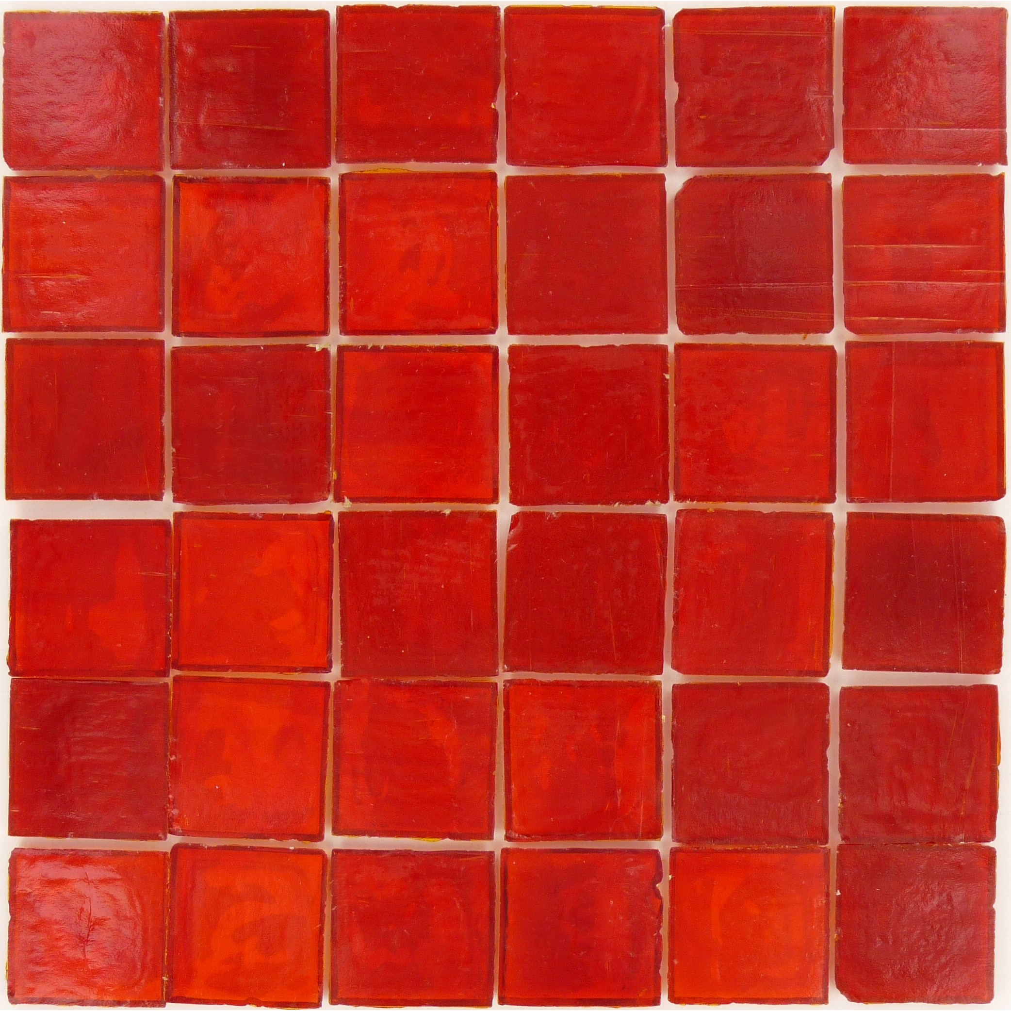2'' x 2'' Red Glass Square Tile Glossy Z1041A