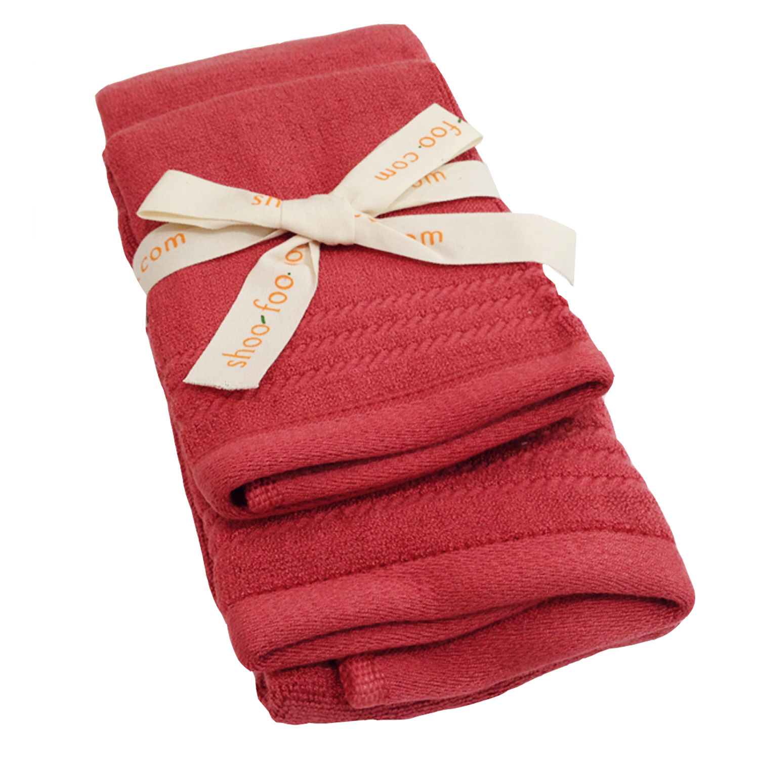 Natural Bathroom : Red Bamboo Towels Set