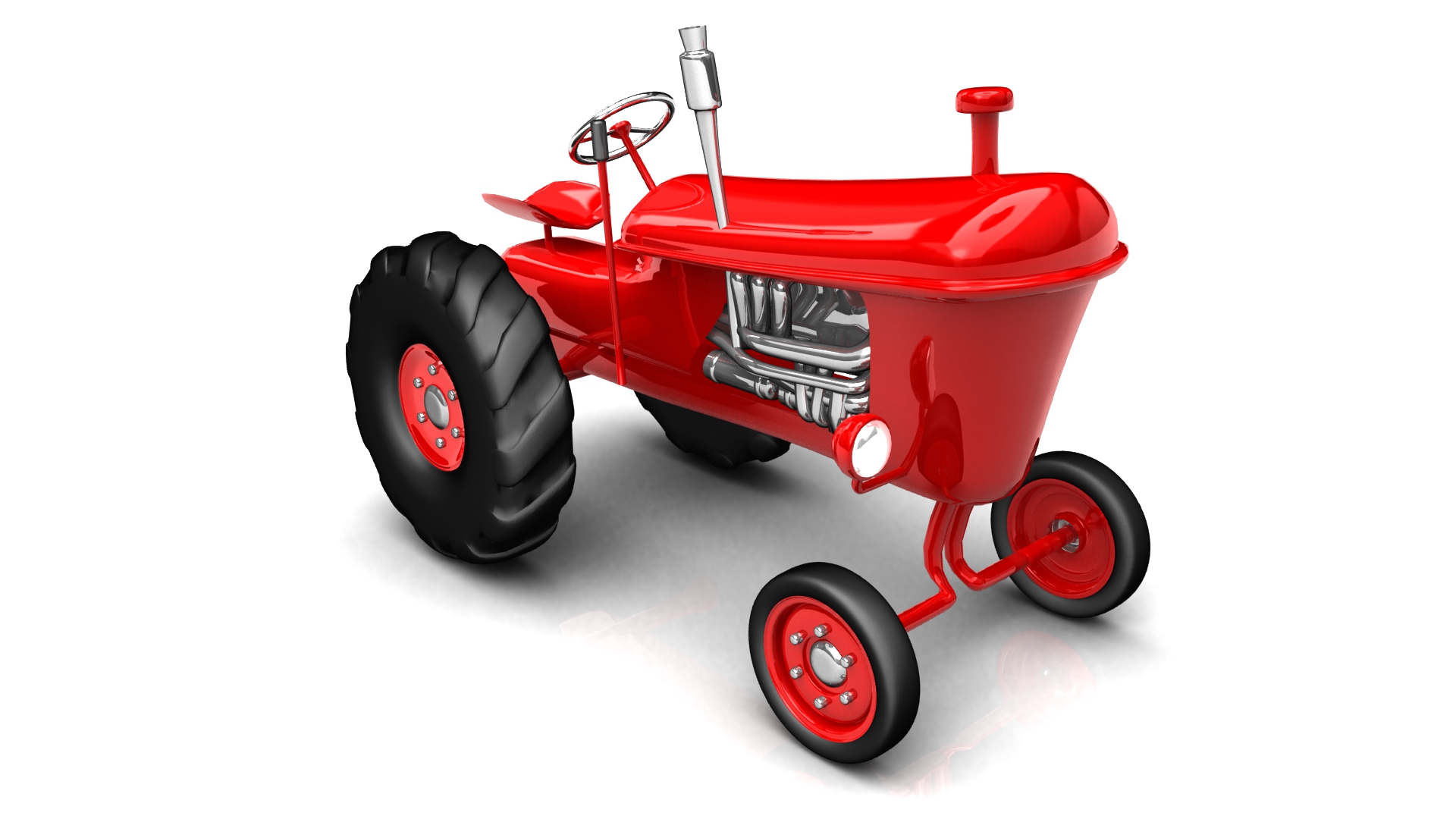 Vintage Red Tractor For Farming 3D | CGTrader