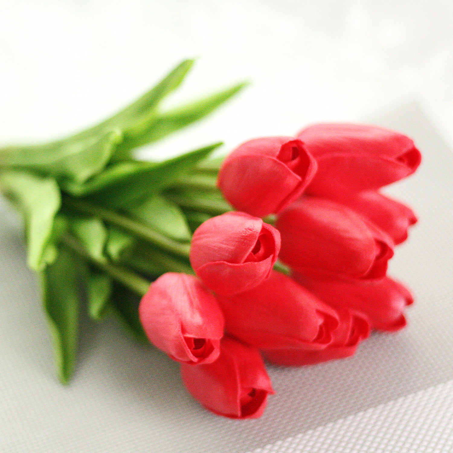 1 Bunch Artificial Flower Red Tulip For Wedding Party Garden Home ...