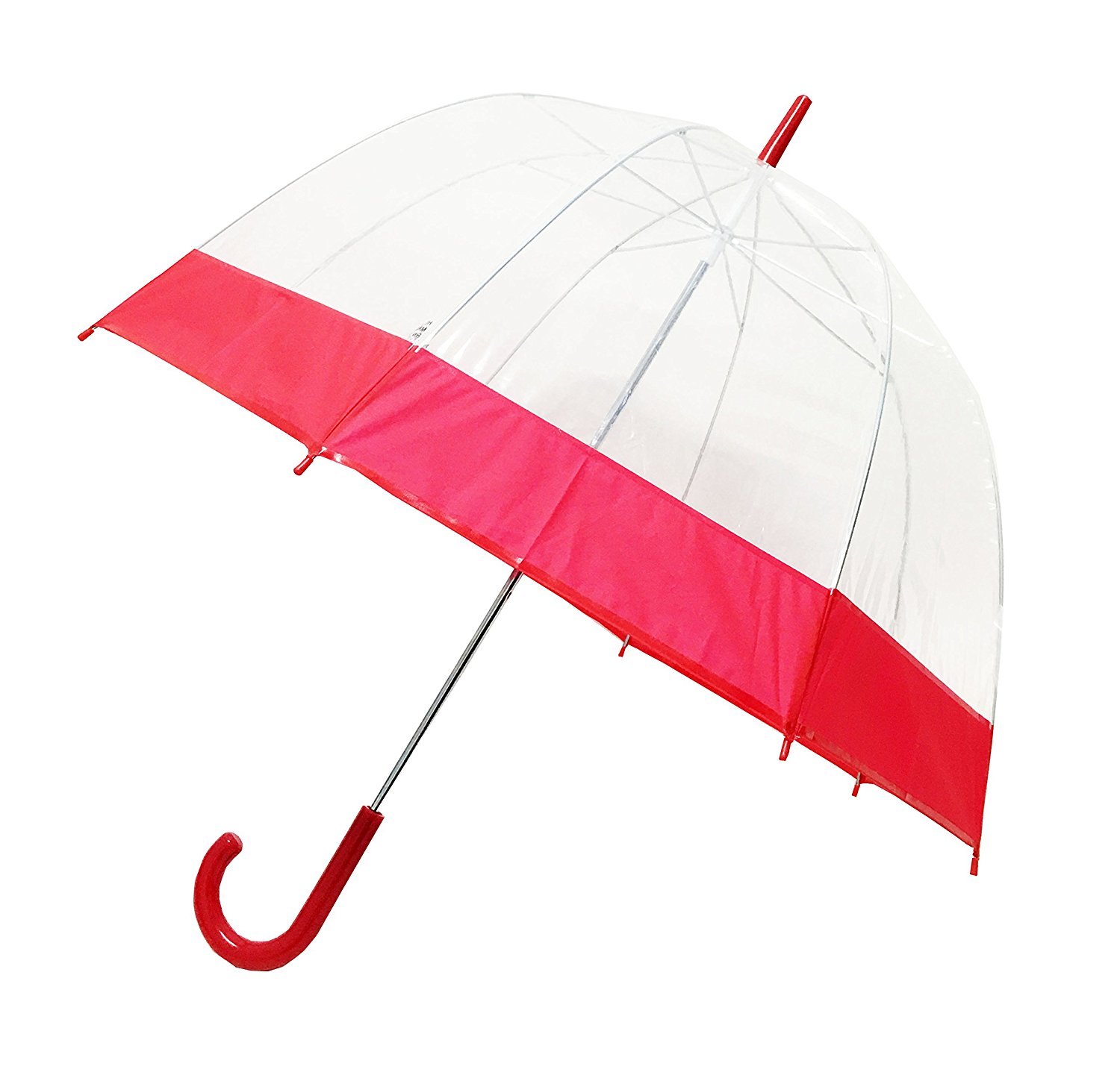 Amazon.com | Red Trim Clear Bubble Umbrellas, Transparent Umbrella ...