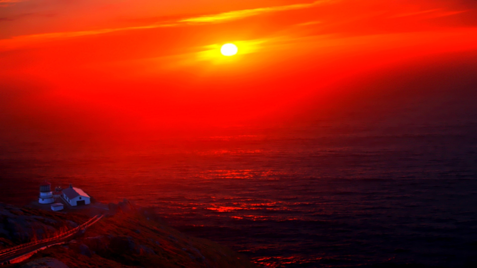 Sunsets: Amazing Reddish Day Sky Warm Ocean Desktop Sunset Wallpaper ...