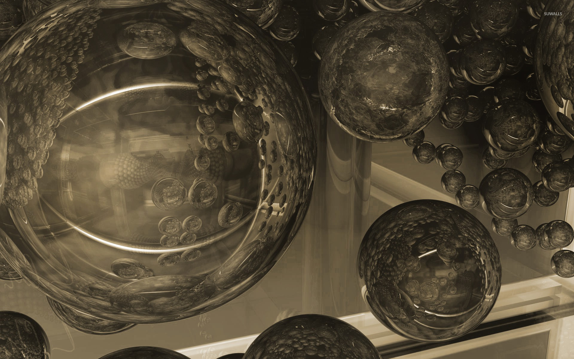 Glass spheres reflecting each other wallpaper - 3D wallpapers - #23984