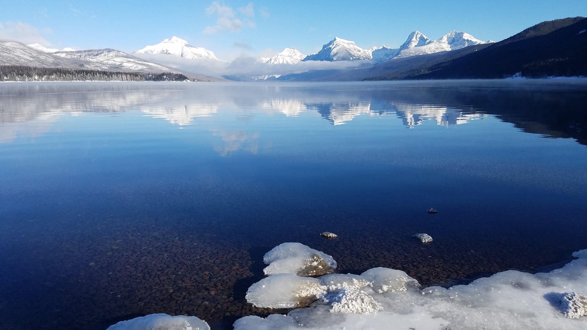 Cold Reflective Lake McDonald GNP – Morning Guy Blog
