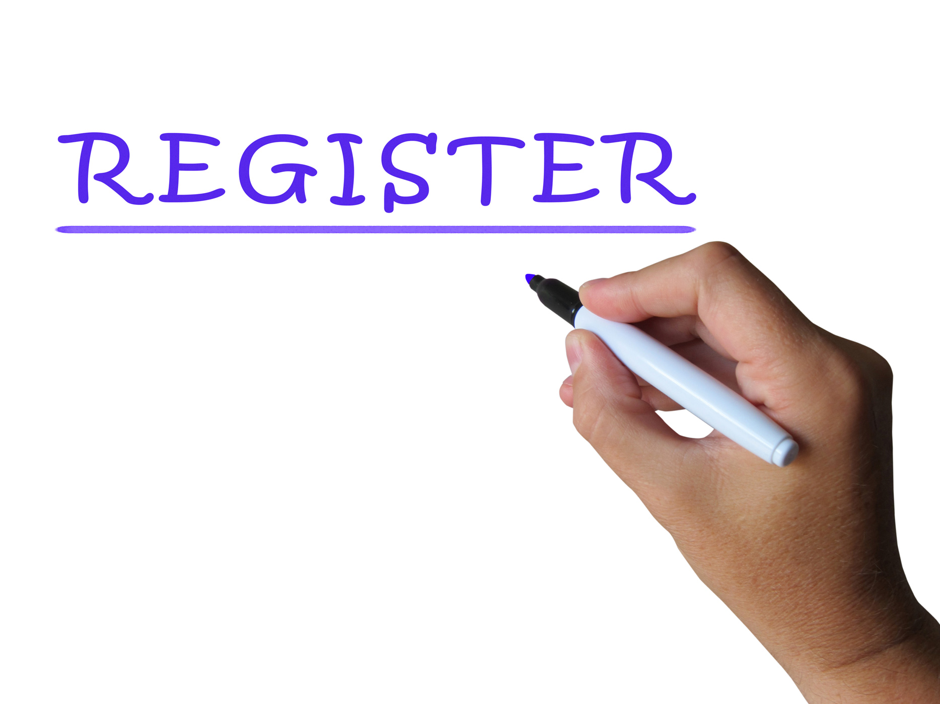 Register word shows sign up or check in photo