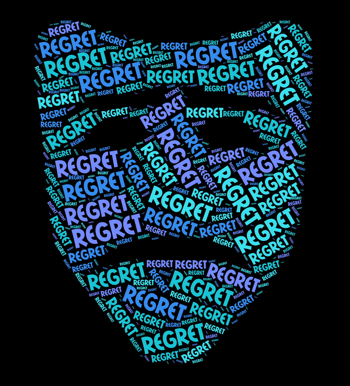 Regret word shows sorry regrets and wordclouds photo
