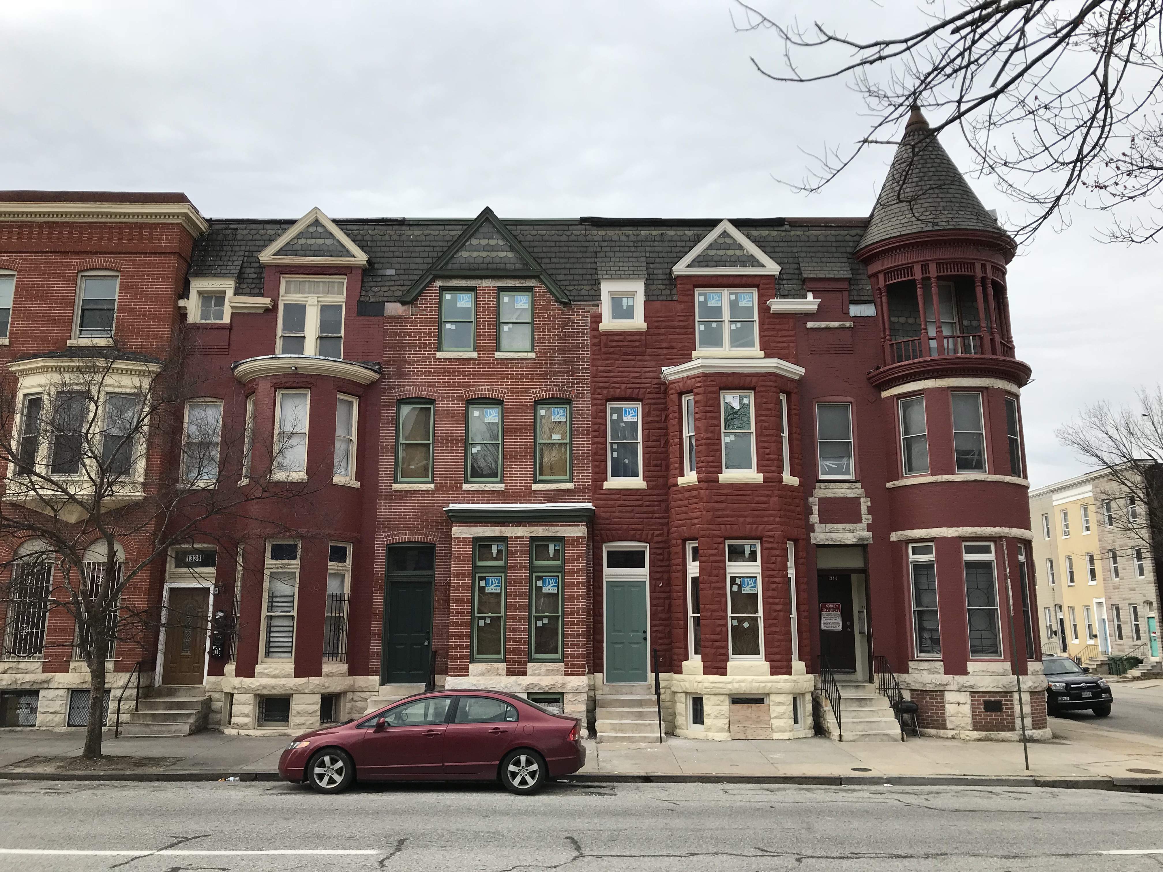 Rehabilitated rowhouses, 1300 block druid hill avenue (west side), baltimore, md 21217 photo