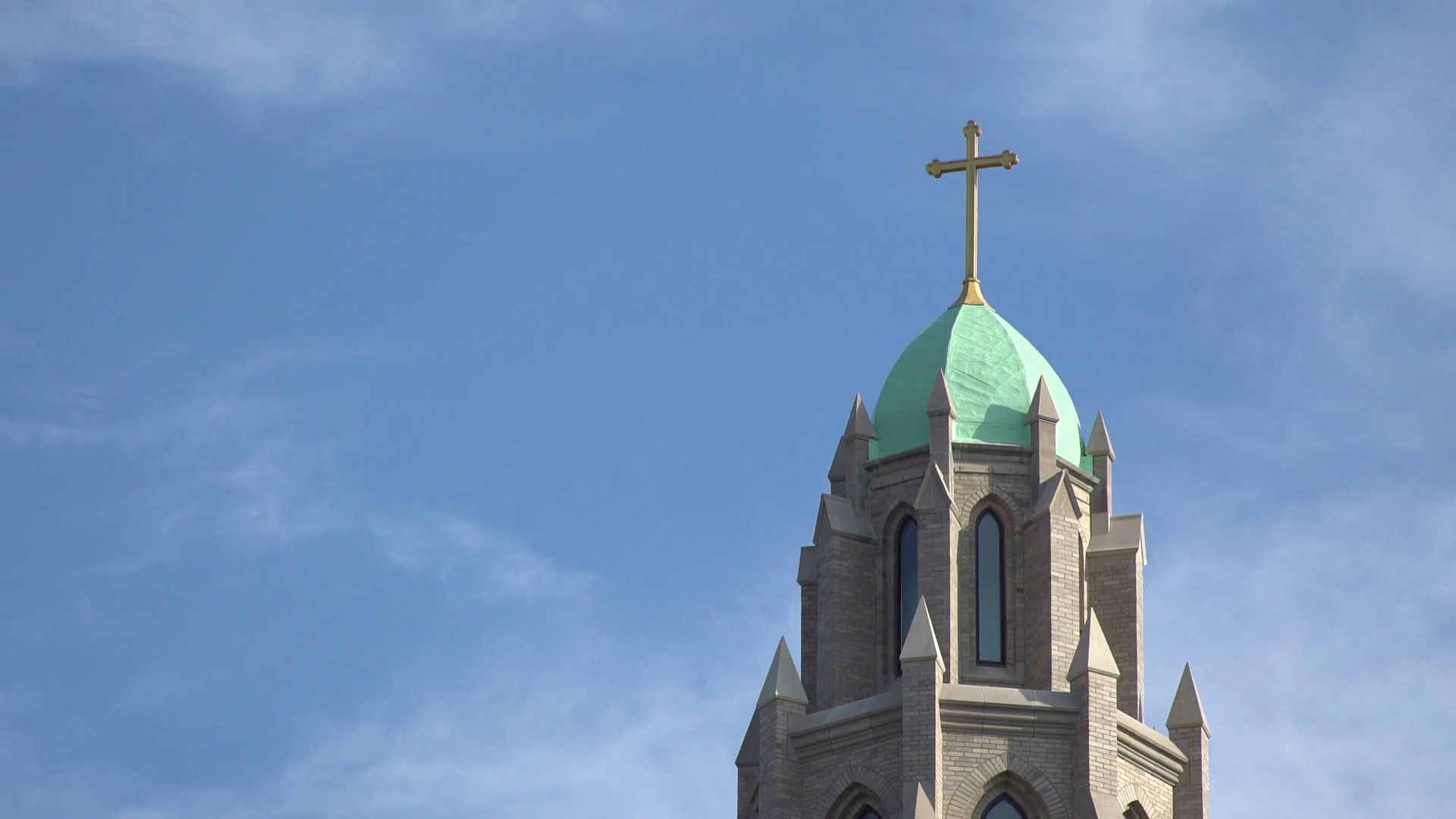 Religious building with a cross on top Stock Video Footage - VideoBlocks