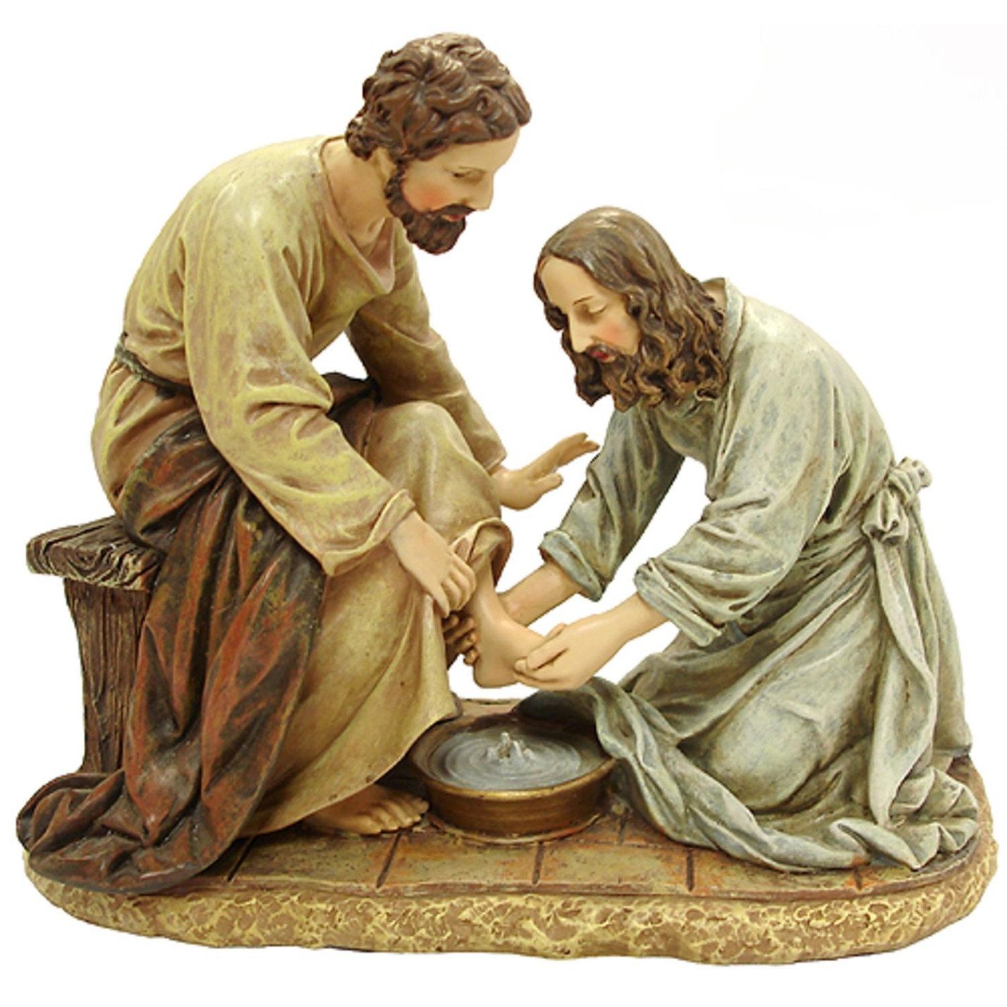 Joseph's Studio Jesus Washing Feet Religious Figure 8, Brown ...