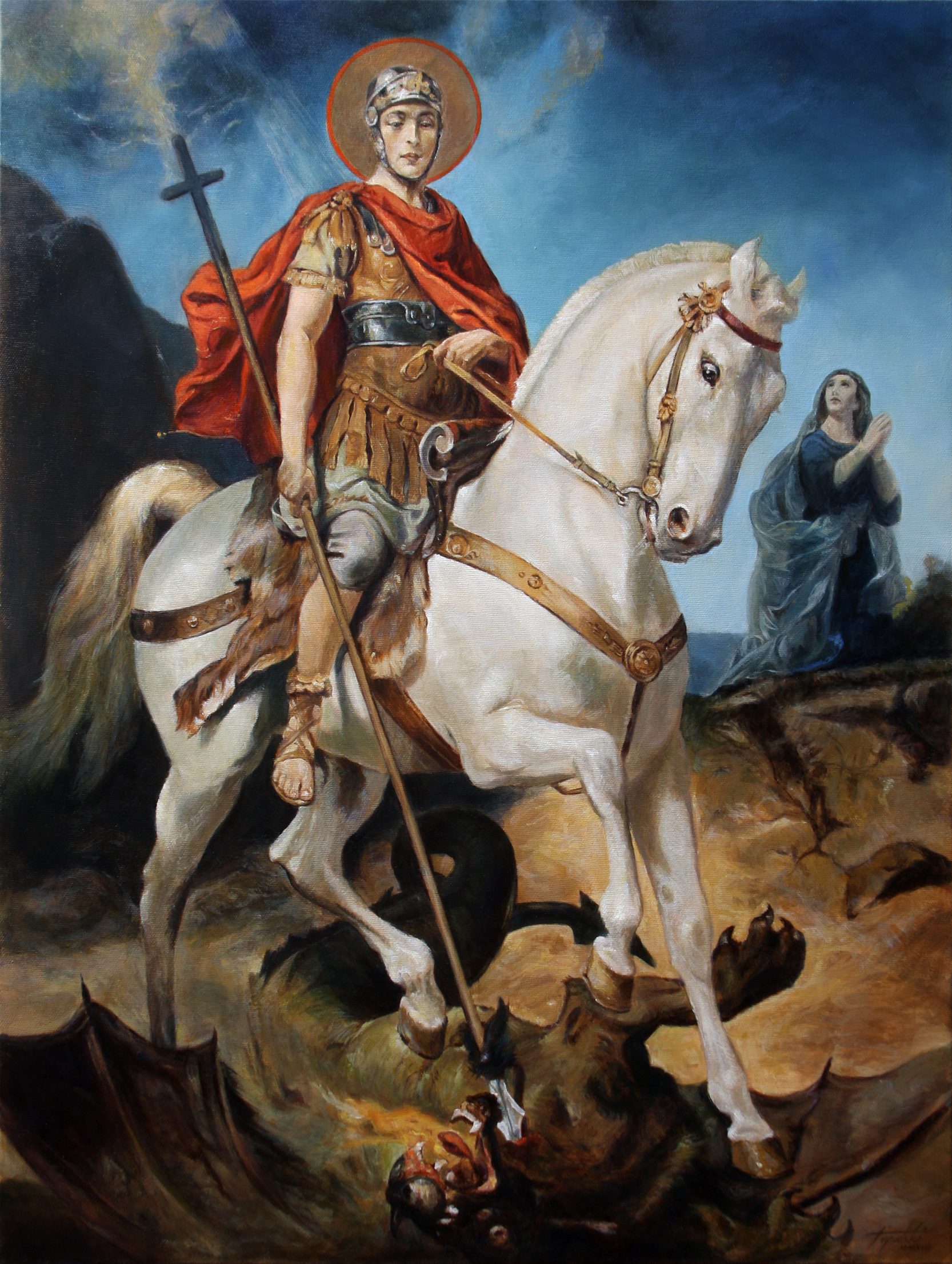 Saint George and the Dragon – Religious Oil Painting | Fine Arts ...