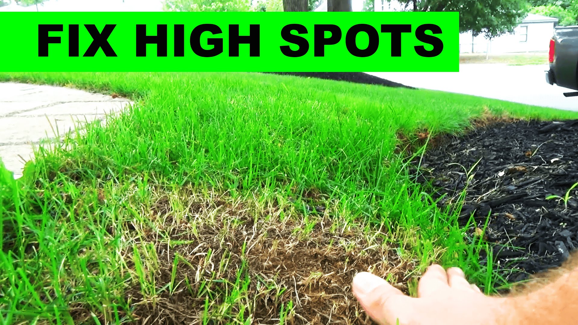 How to fix high spots in your lawn - YouTube