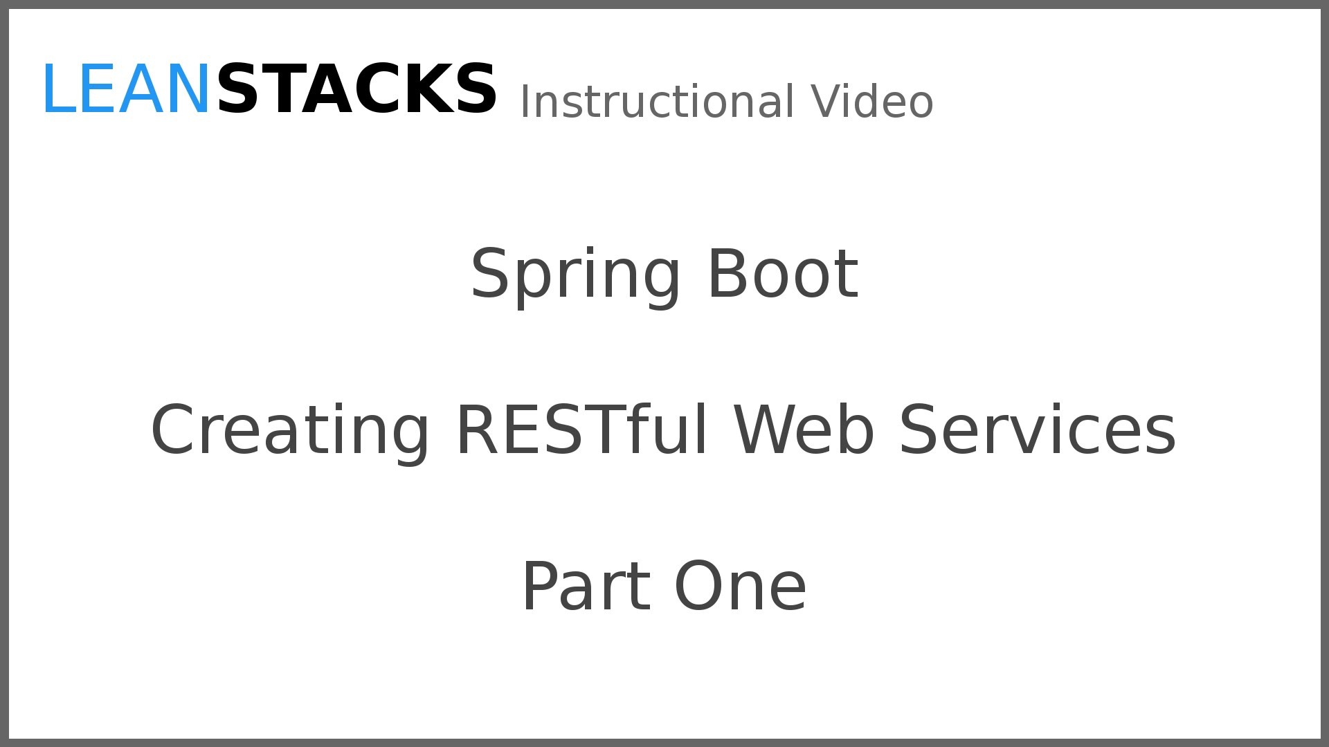 Creating RESTful Web Services with Spring Boot - Part 1 - YouTube