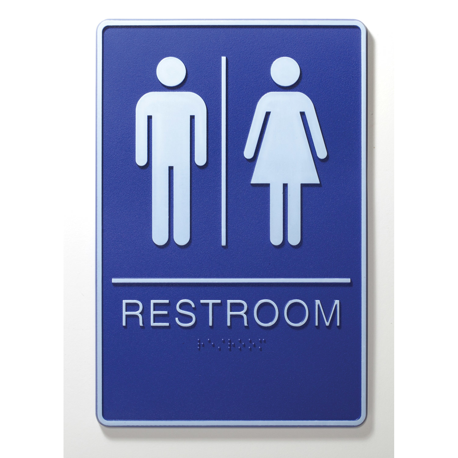 Office Signs :: Restroom Signage :: Unisex Restroom Sign Blue/White ...