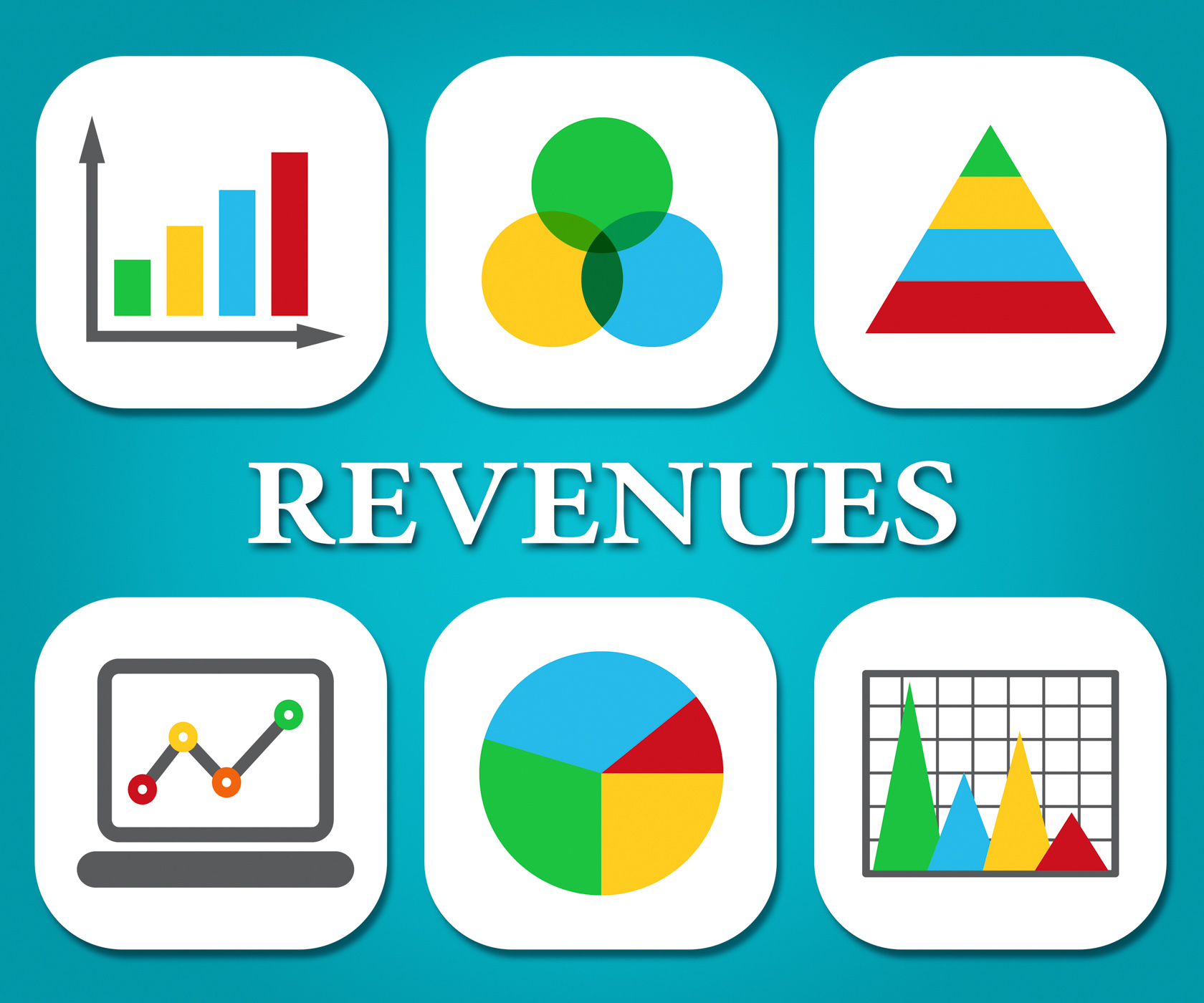 Revenues charts represents business graph and salary photo